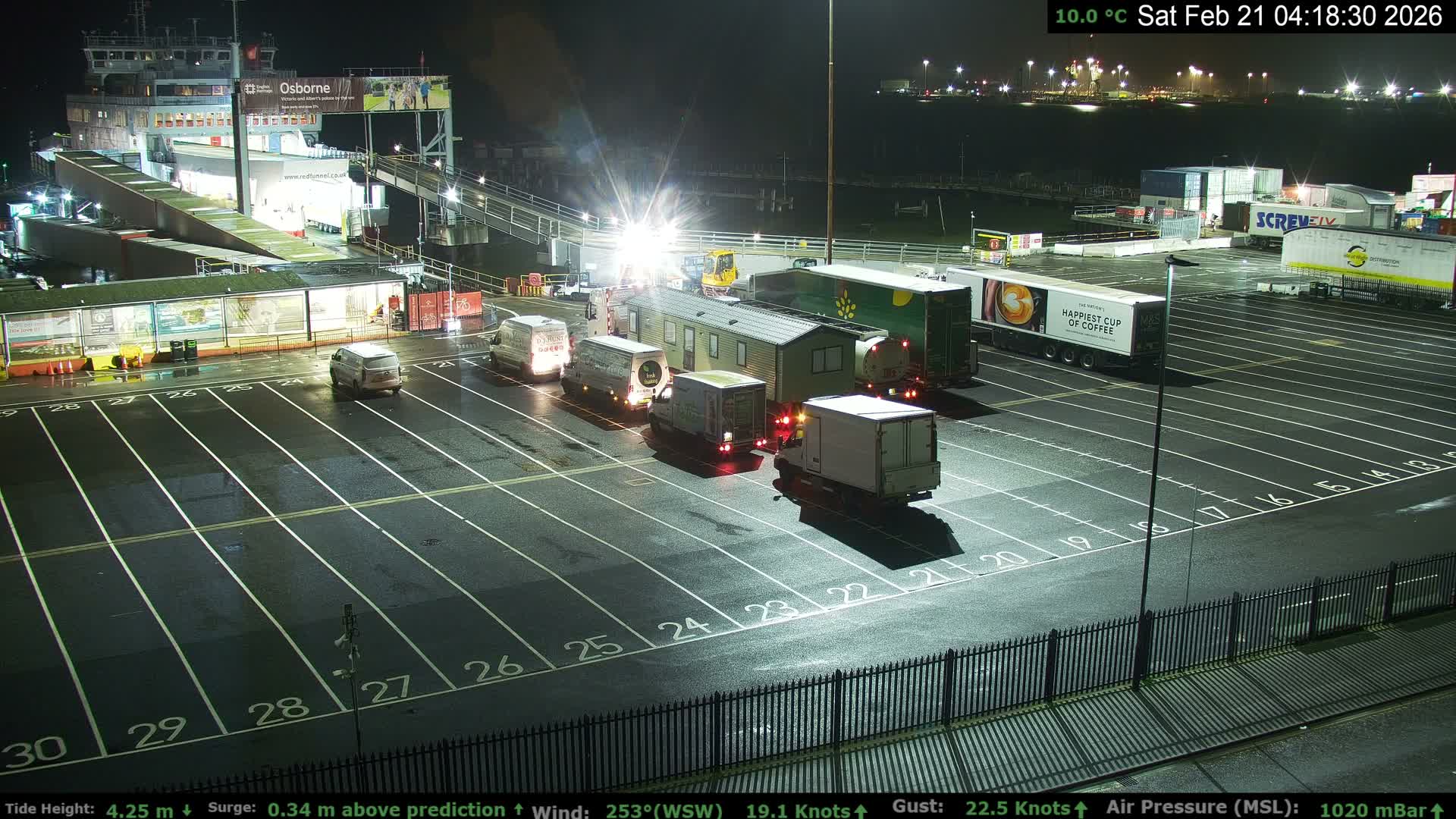 Southampton Vehicle Ferry Terminal Live Cam -  Southampton, Hampshire, South East, England, United Kingdom