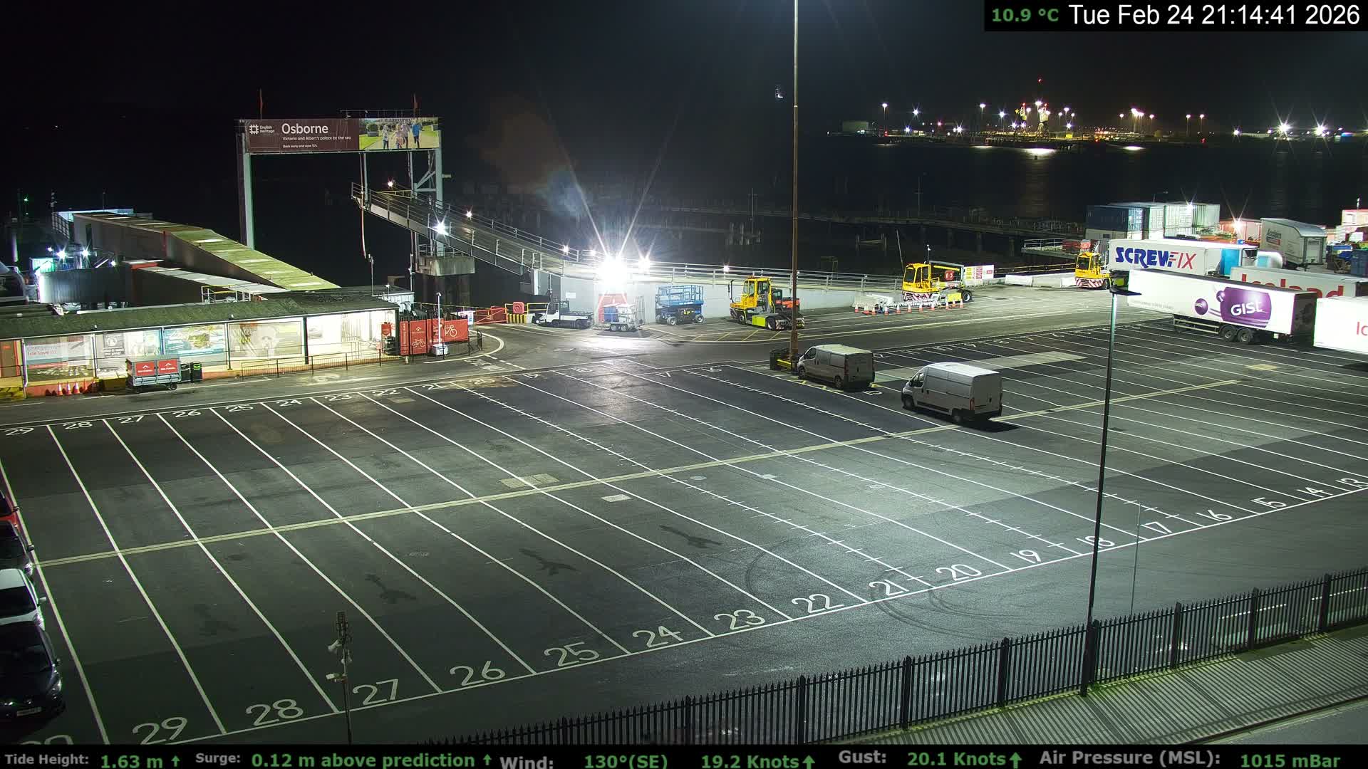 Southampton Vehicle Ferry Terminal Live Cam -  Southampton, Hampshire, South East, England, United Kingdom