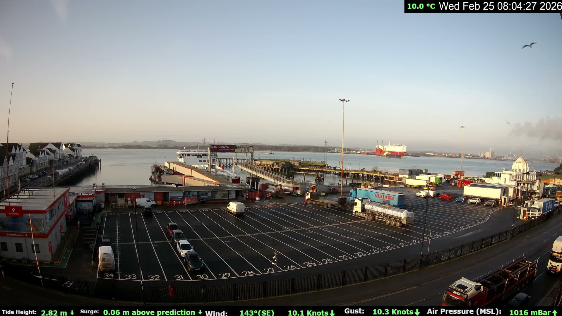 Southampton Vehicle Ferry Terminal Live Cam -  Southampton, Hampshire, South East, England, United Kingdom