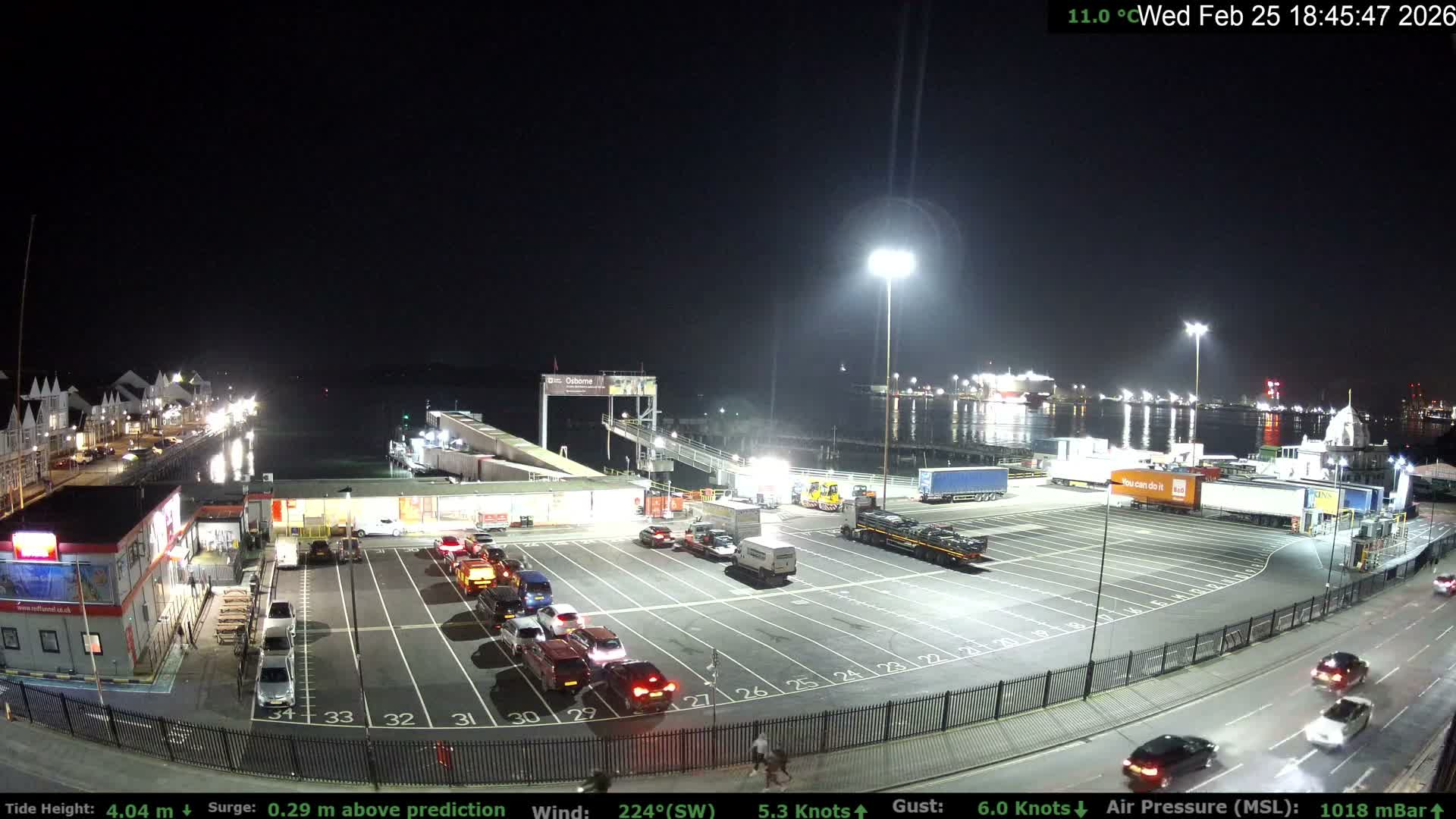 Southampton Vehicle Ferry Terminal Live Cam -  Southampton, Hampshire, South East, England, United Kingdom