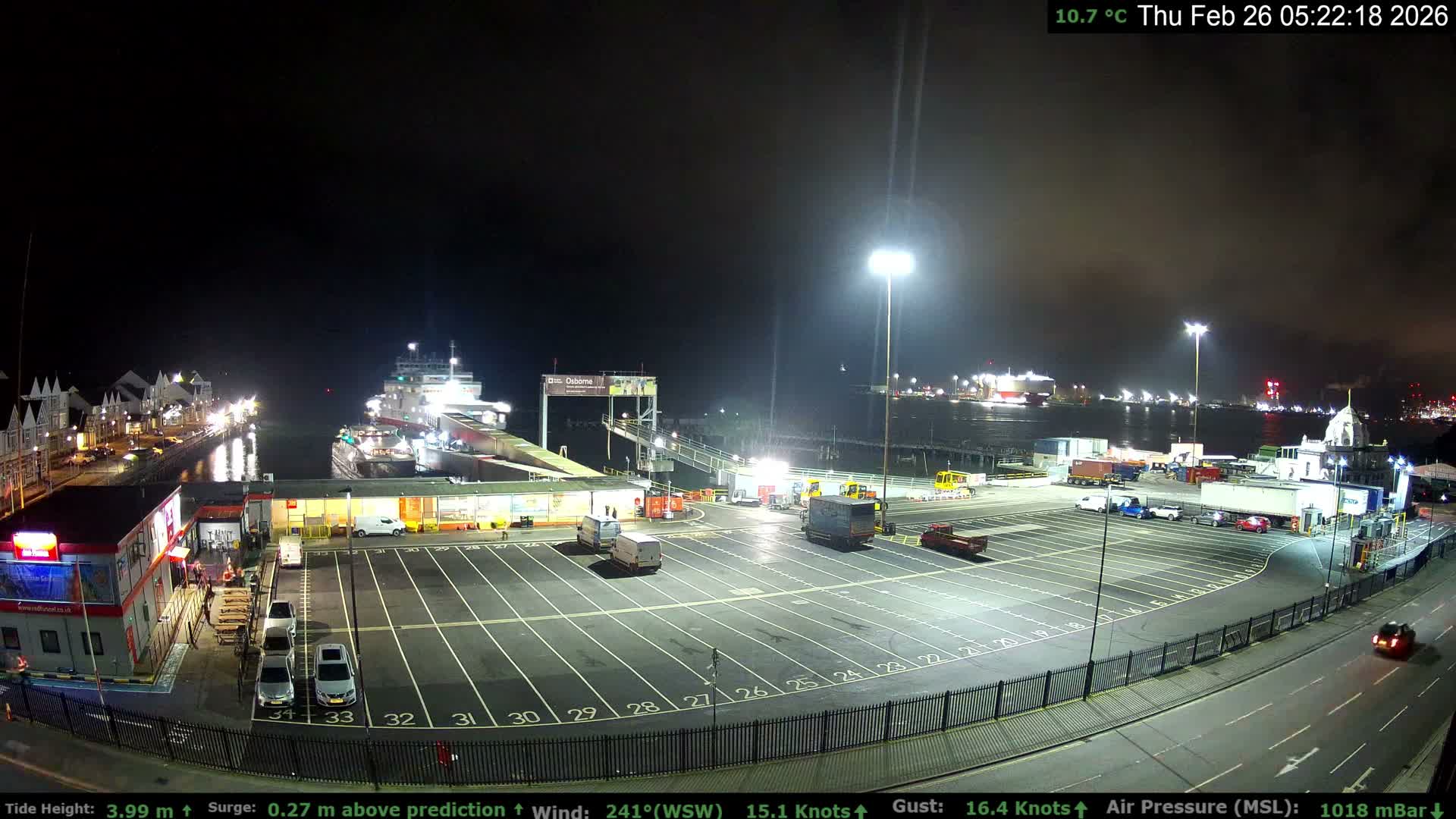 Southampton Vehicle Ferry Terminal Live Cam -  Southampton, Hampshire, South East, England, United Kingdom