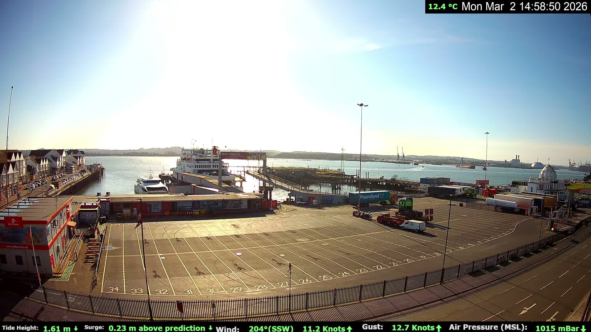 Southampton Vehicle Ferry Terminal Live Cam -  Southampton, Hampshire, South East, England, United Kingdom