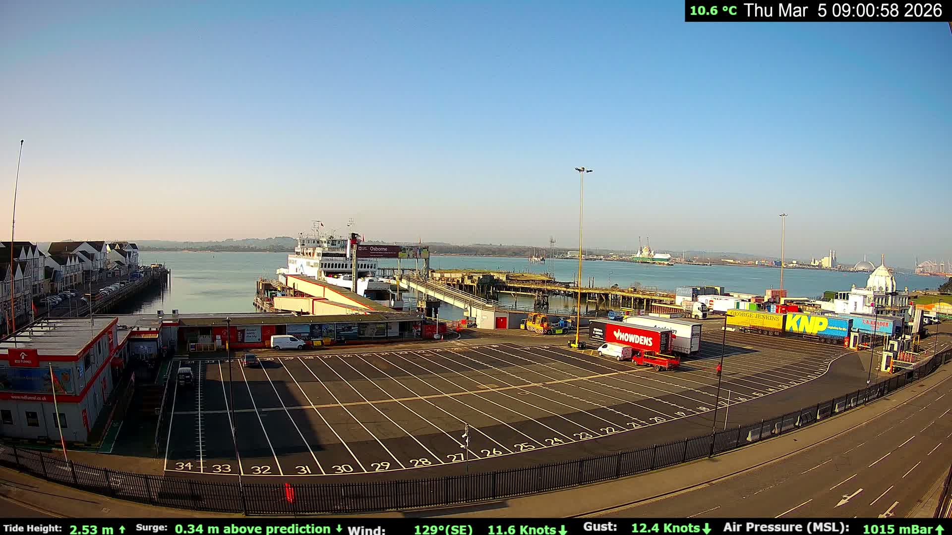 Southampton Vehicle Ferry Terminal Live Cam -  Southampton, Hampshire, South East, England, United Kingdom