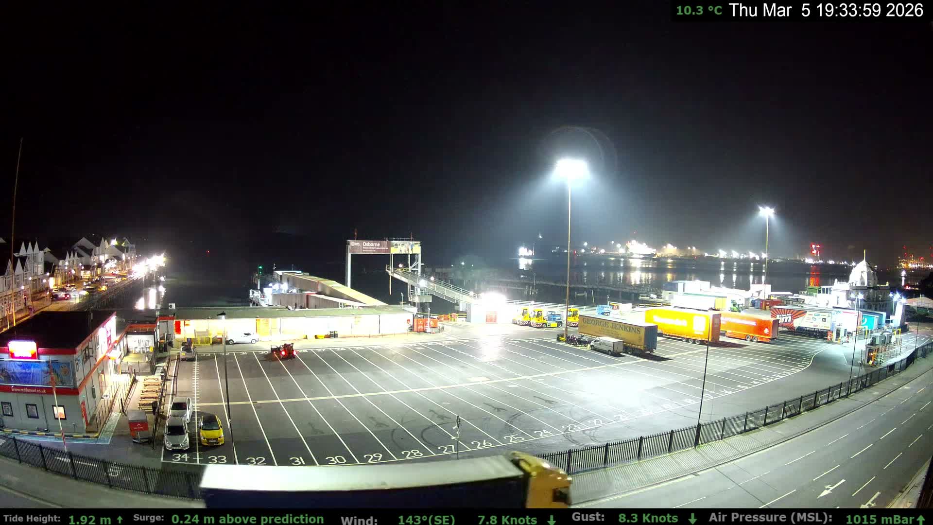 Southampton Vehicle Ferry Terminal Live Cam -  Southampton, Hampshire, South East, England, United Kingdom