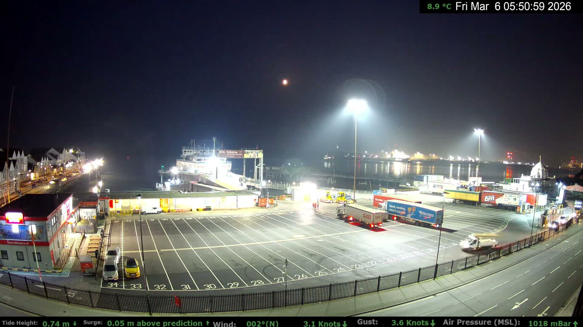 Southampton Vehicle Ferry Terminal Live Cam -  Southampton, Hampshire, South East, England, United Kingdom