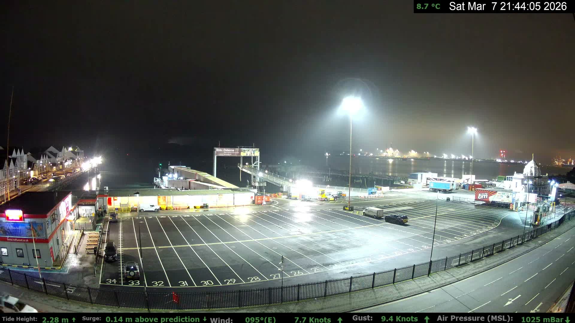 Southampton Vehicle Ferry Terminal Live Cam -  Southampton, Hampshire, South East, England, United Kingdom