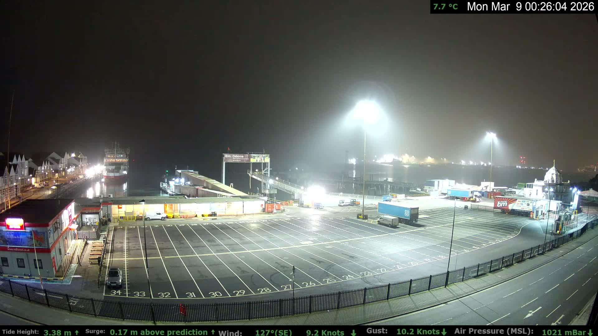 Southampton Vehicle Ferry Terminal Live Cam -  Southampton, Hampshire, South East, England, United Kingdom