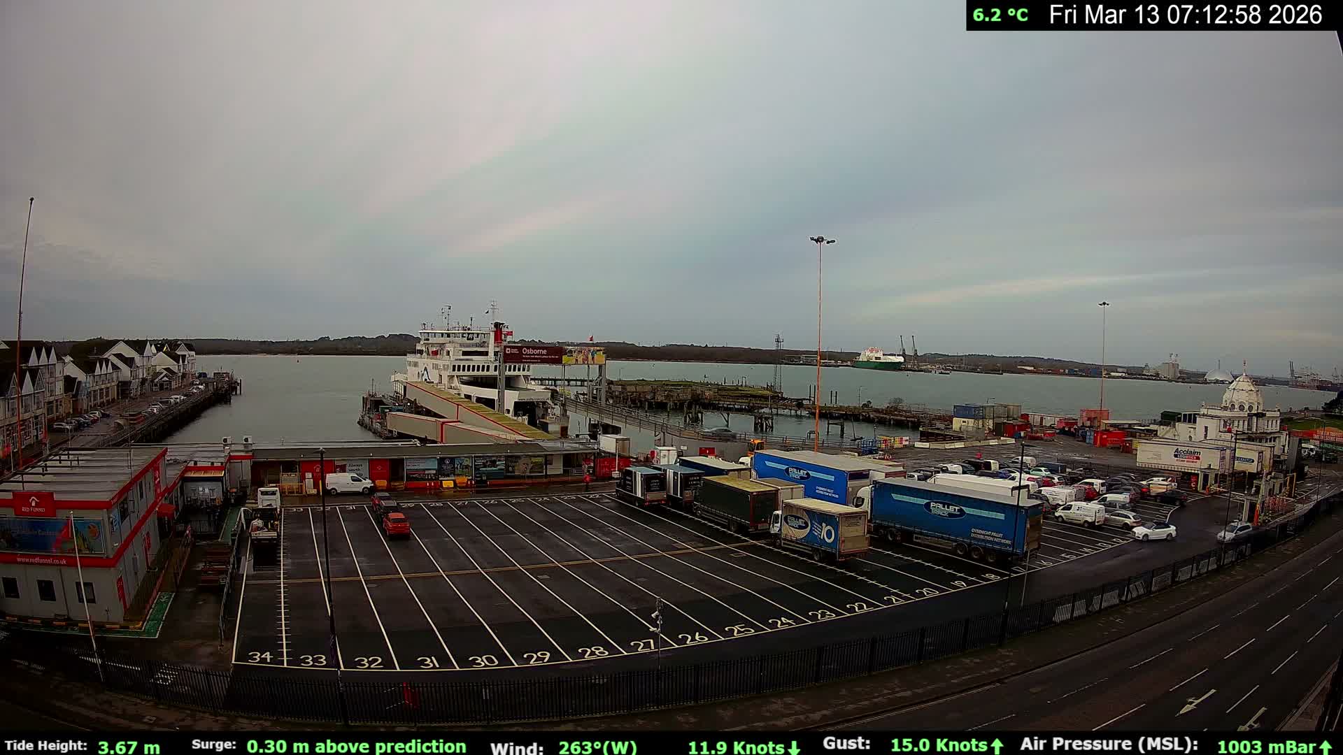 Southampton Vehicle Ferry Terminal Live Cam -  Southampton, Hampshire, South East, England, United Kingdom