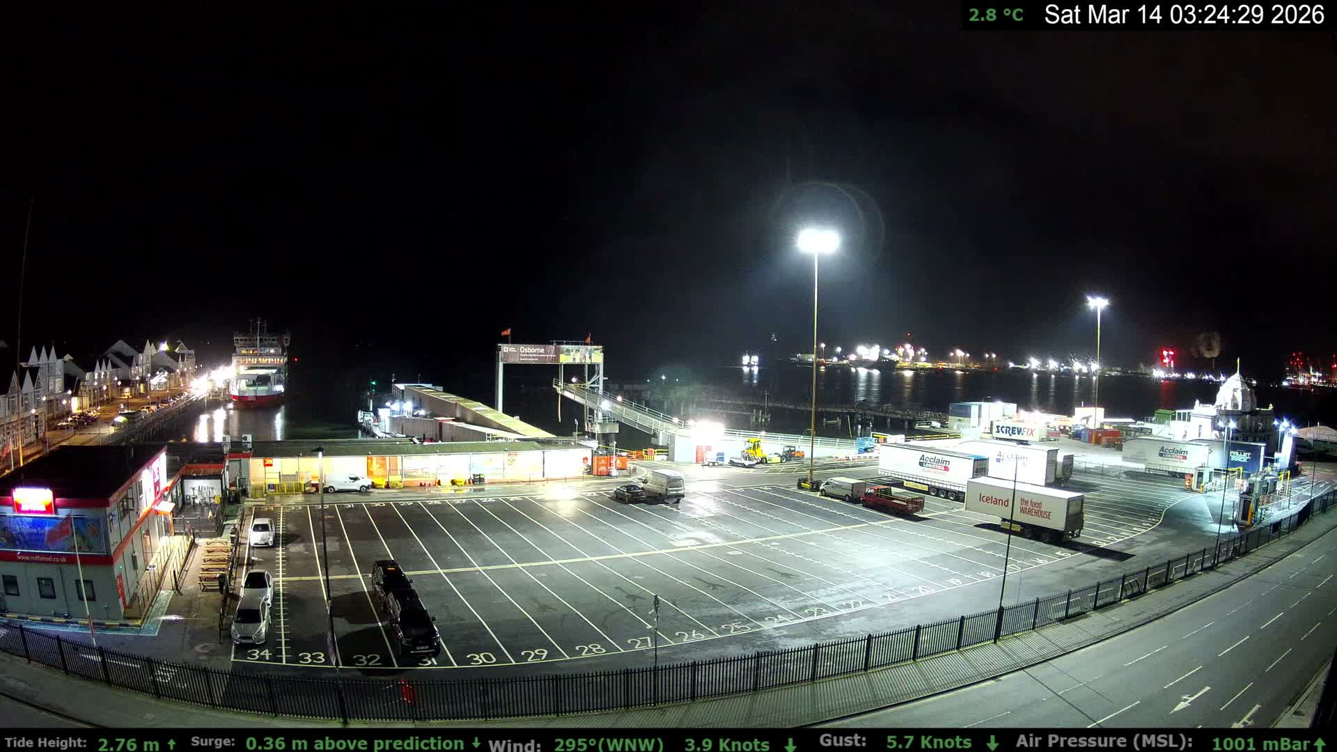 Southampton Vehicle Ferry Terminal Live Cam -  Southampton, Hampshire, South East, England, United Kingdom