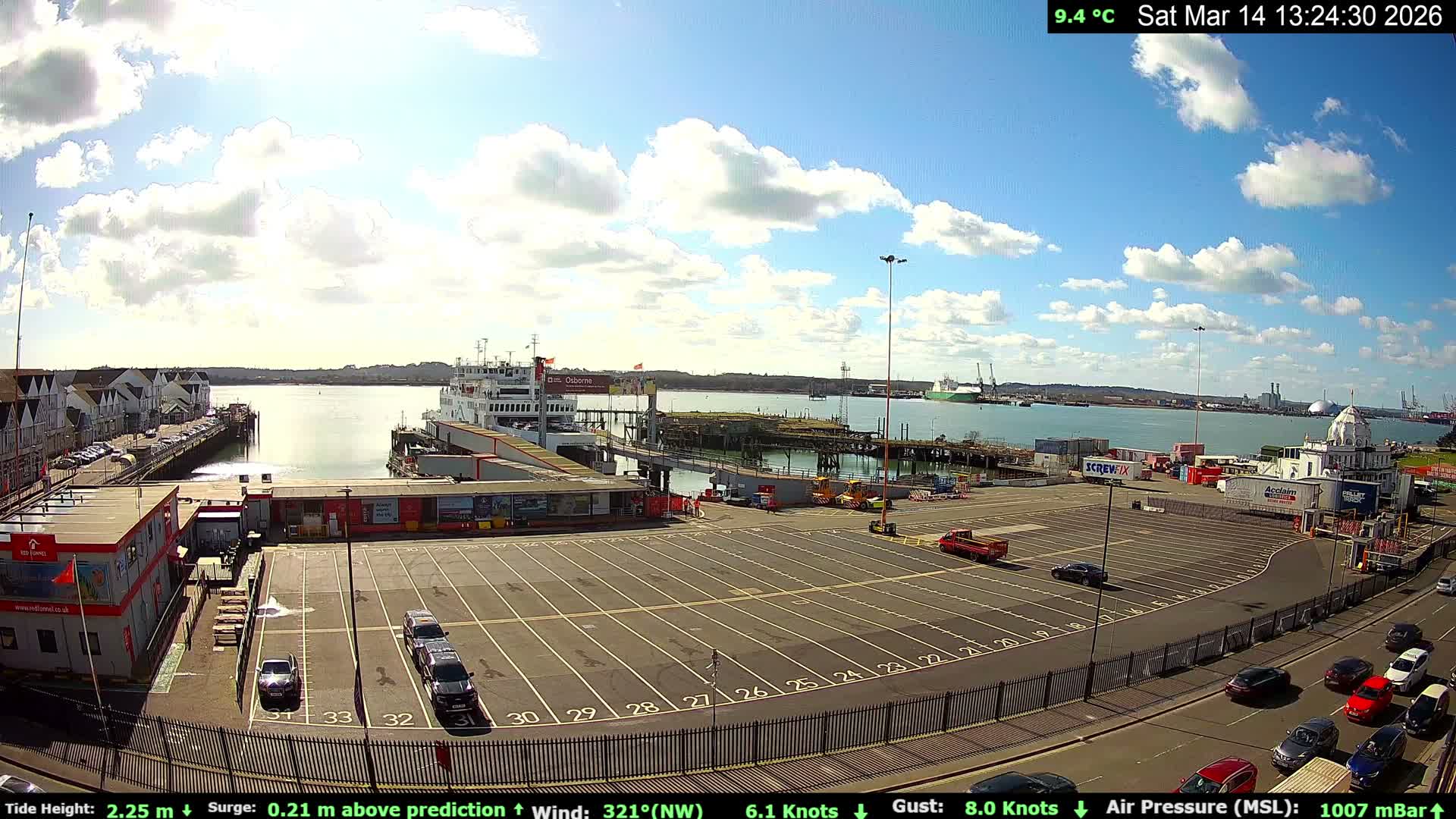 Southampton Vehicle Ferry Terminal Live Cam -  Southampton, Hampshire, South East, England, United Kingdom