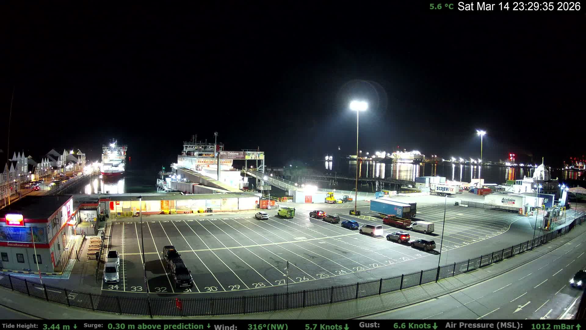 Southampton Vehicle Ferry Terminal Live Cam -  Southampton, Hampshire, South East, England, United Kingdom