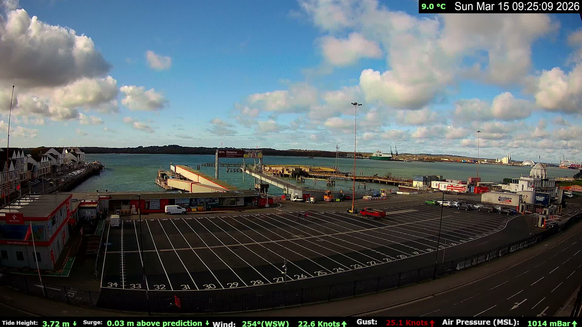 Southampton Vehicle Ferry Terminal Live Cam -  Southampton, Hampshire, South East, England, United Kingdom