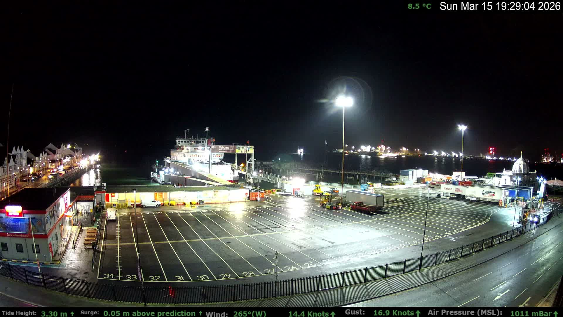 Southampton Vehicle Ferry Terminal Live Cam -  Southampton, Hampshire, South East, England, United Kingdom