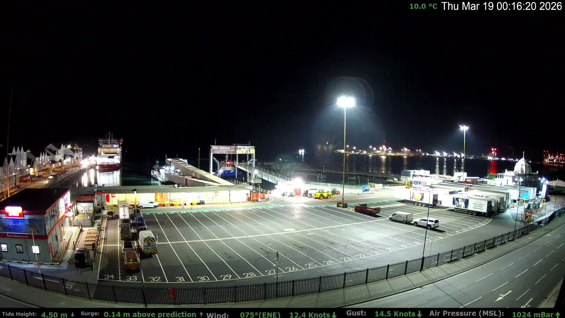 Southampton Vehicle Ferry Terminal Live Cam -  Southampton, Hampshire, South East, England, United Kingdom