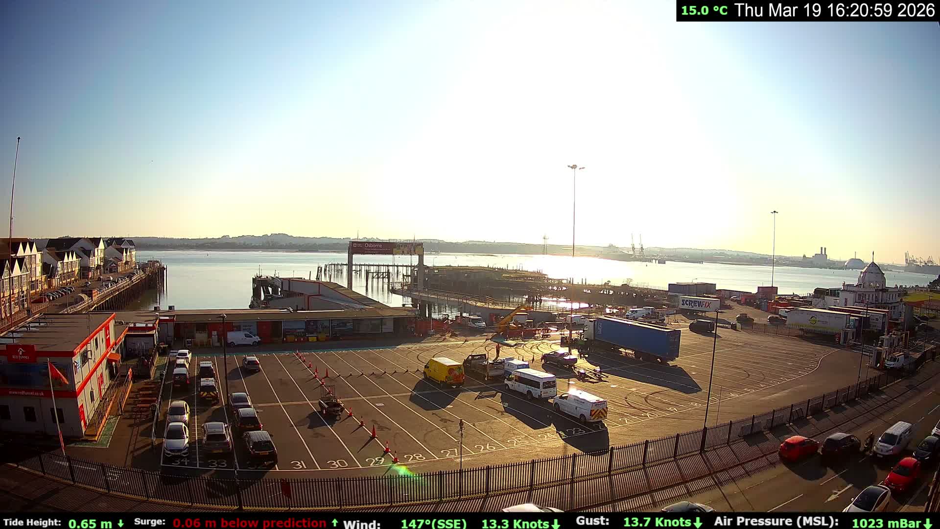 Southampton Vehicle Ferry Terminal Live Cam -  Southampton, Hampshire, South East, England, United Kingdom