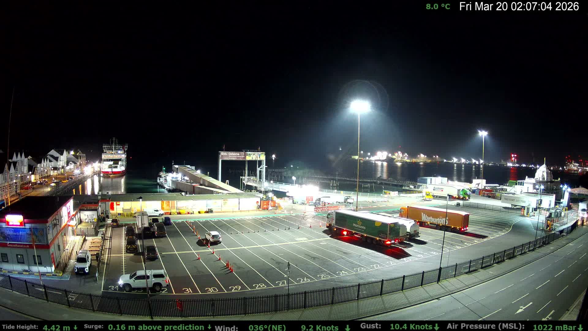 Southampton Vehicle Ferry Terminal Live Cam -  Southampton, Hampshire, South East, England, United Kingdom