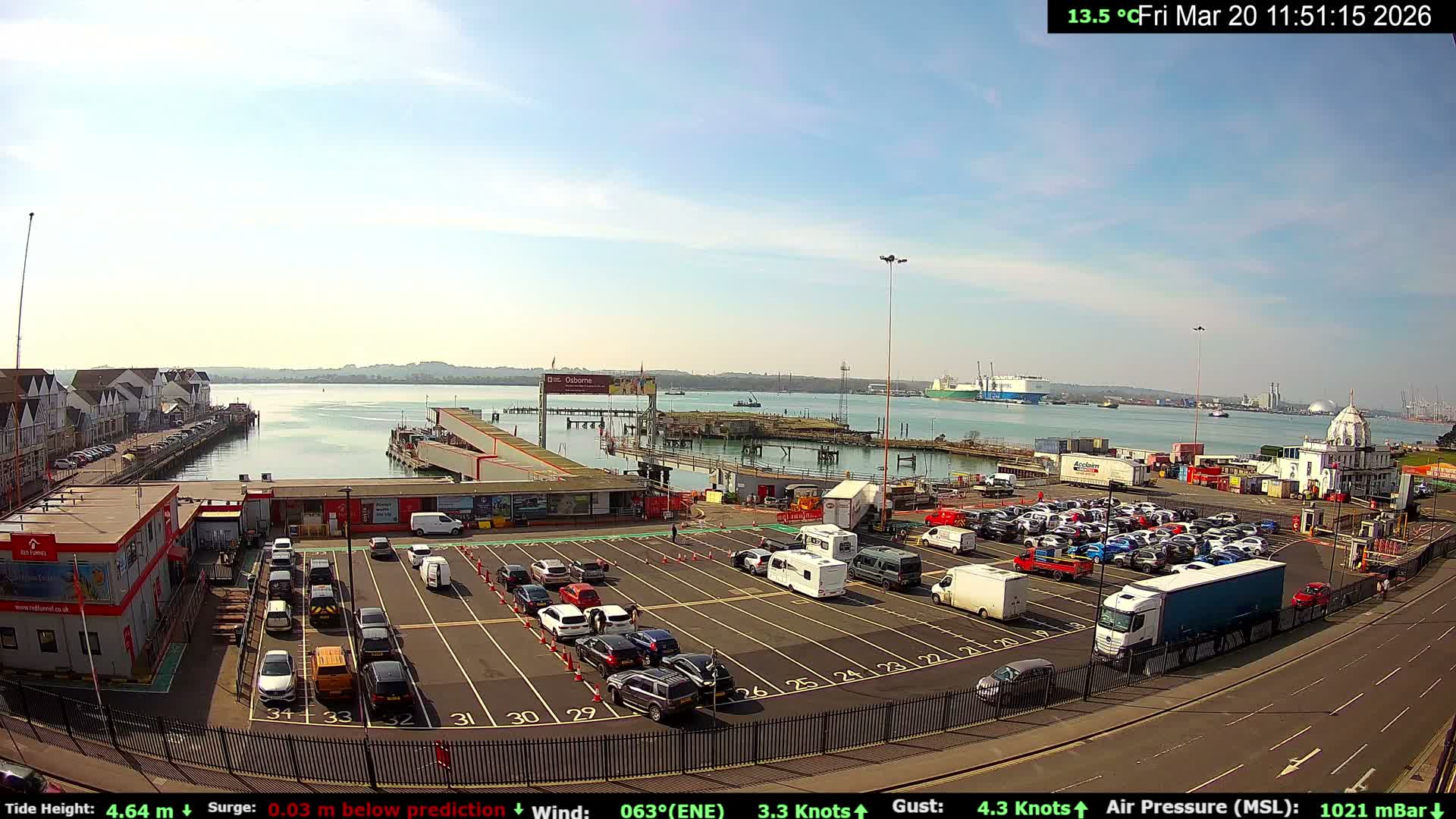 Southampton Vehicle Ferry Terminal Live Cam -  Southampton, Hampshire, South East, England, United Kingdom