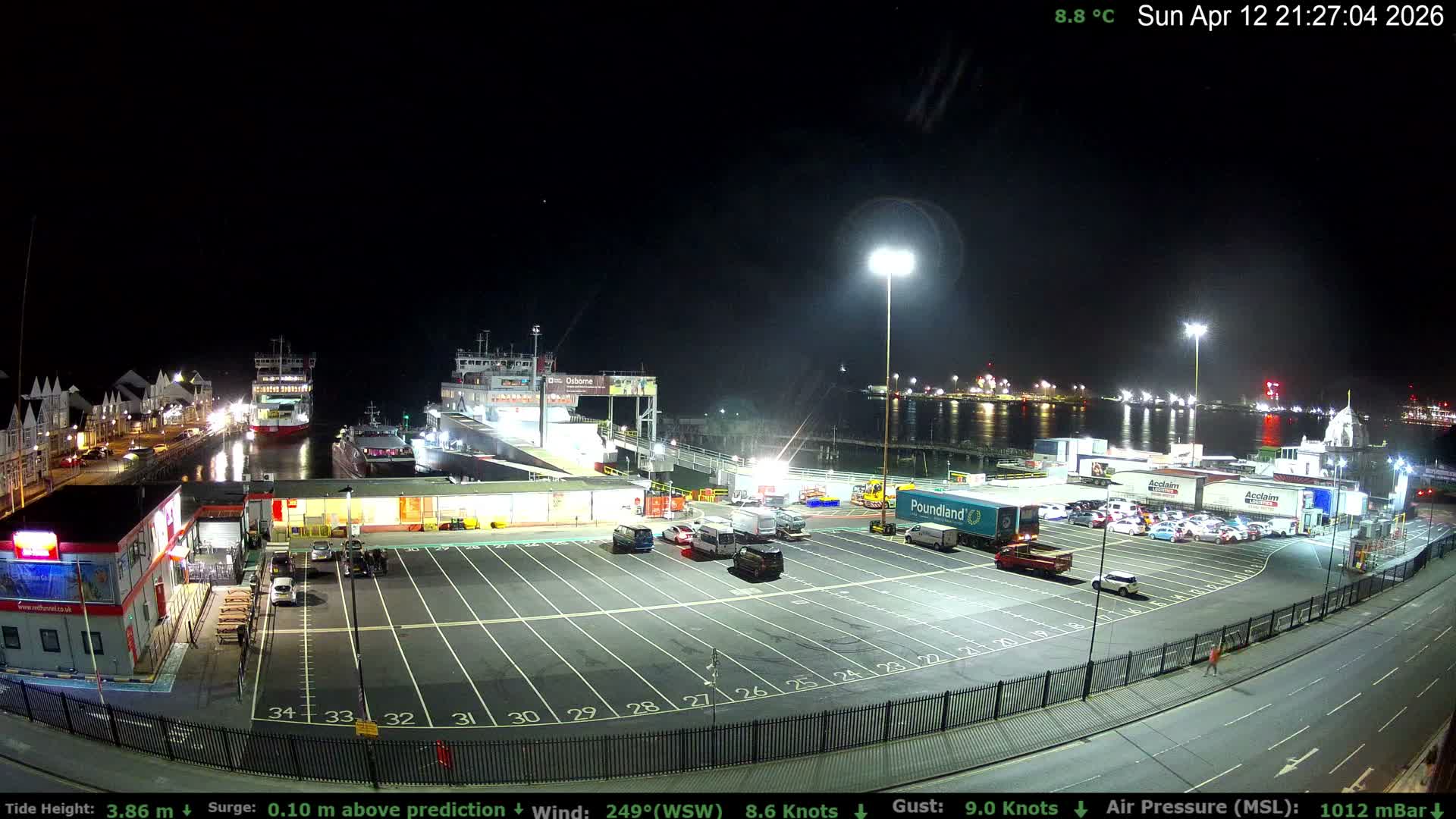 Southampton Vehicle Ferry Terminal Live Cam -  Southampton, Hampshire, South East, England, United Kingdom