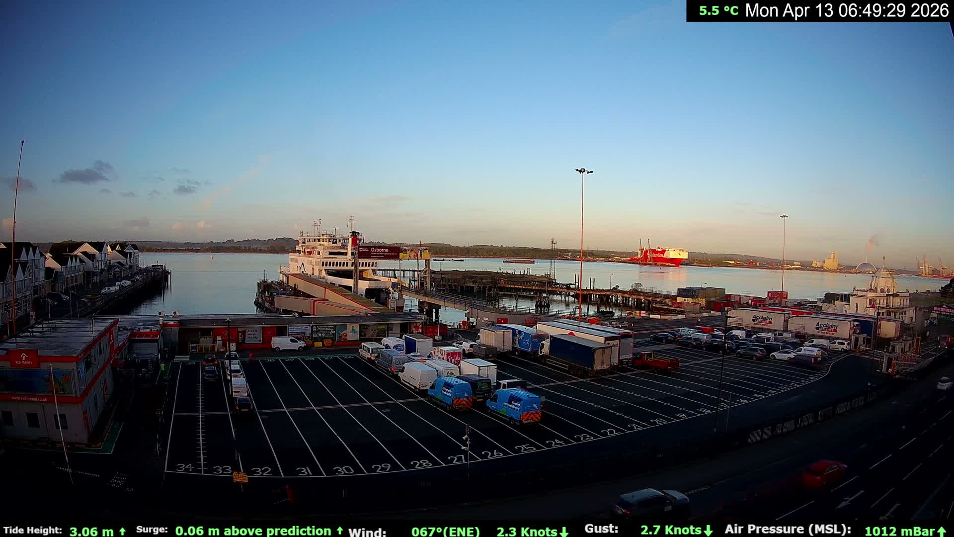 Southampton Vehicle Ferry Terminal Live Cam -  Southampton, Hampshire, South East, England, United Kingdom