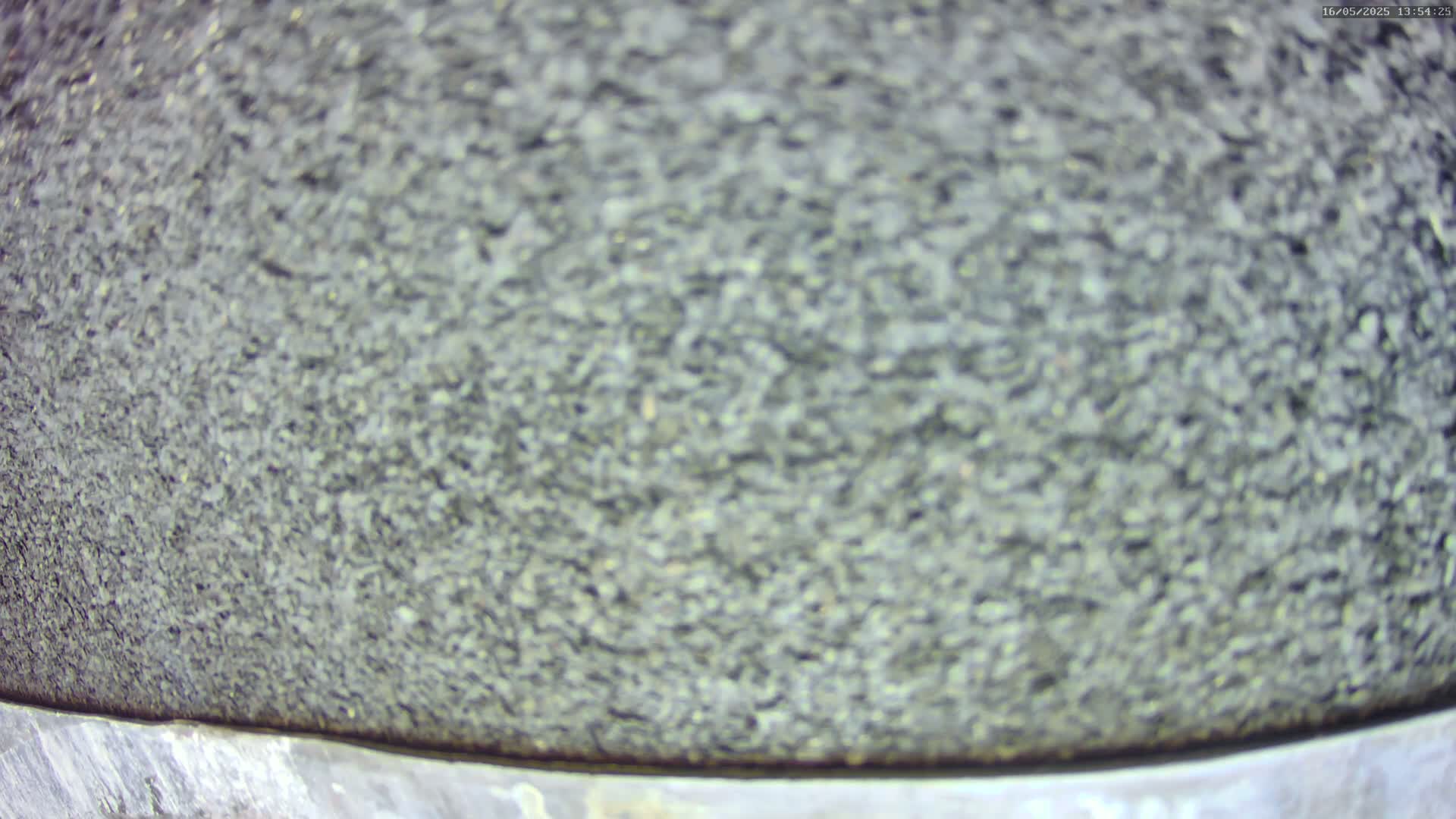 A close-up view shows a textured, dark gray surface, possibly asphalt or a similar material.