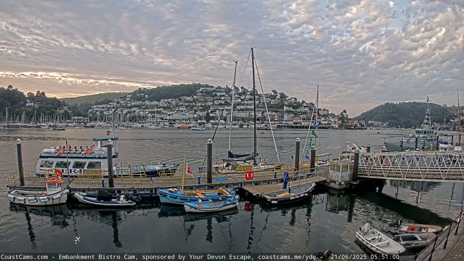 Dartmouth North Ferry Terminal & Pontoon Live Cam - South Hams, Devon, South West, England, United Kingdom