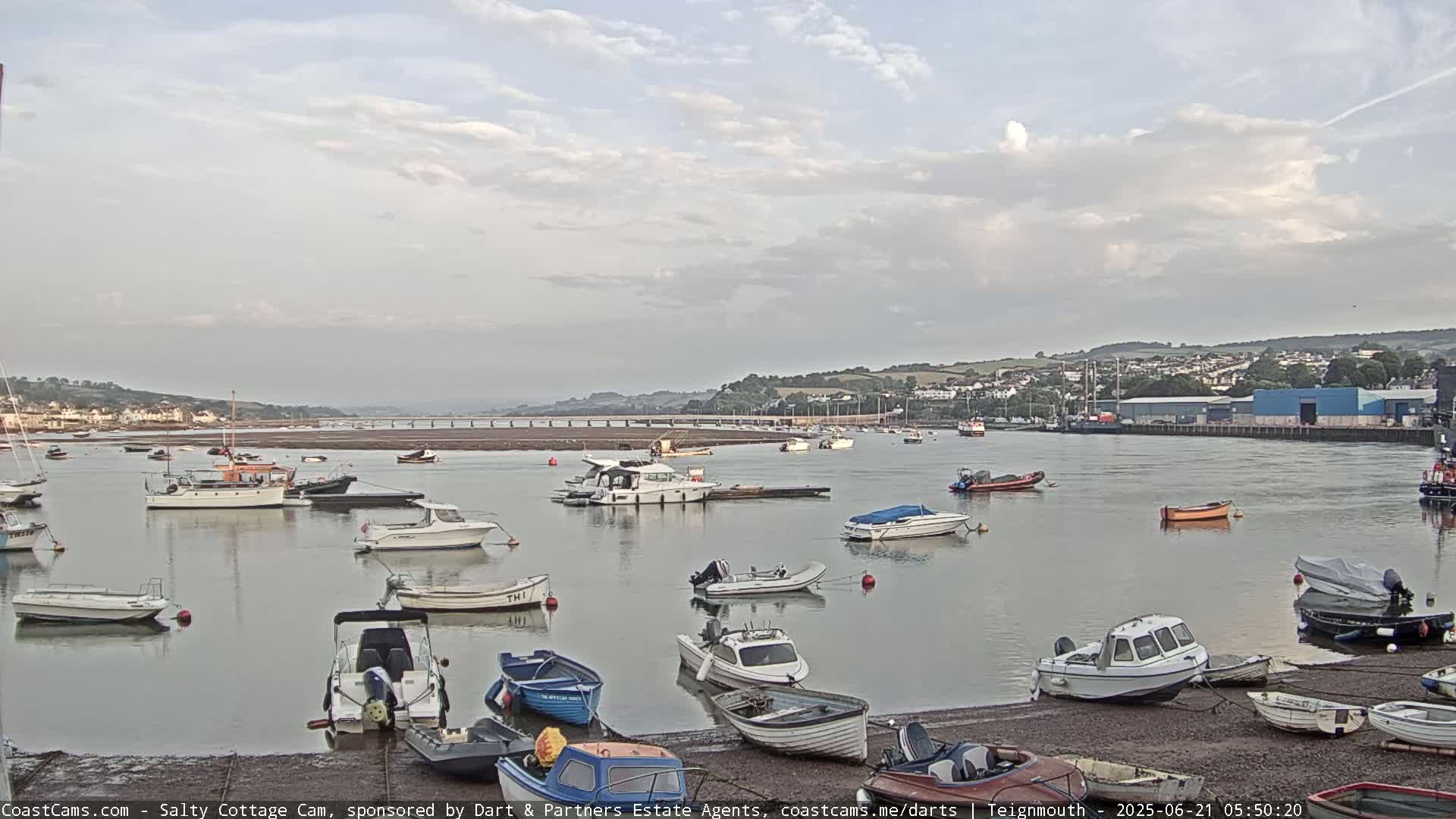 Teignmouth Marine, Teign River & Shalton Village Live Cam - Teignbridge, Devon, South West, England, United Kingdom