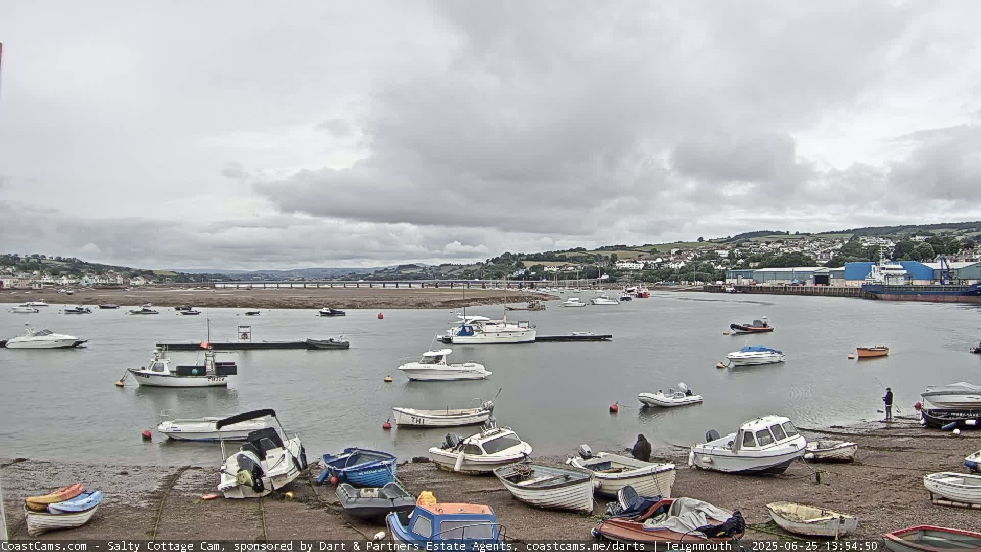 Teignmouth Marine, Teign River & Shalton Village Live Cam - Teignbridge, Devon, South West, England, United Kingdom