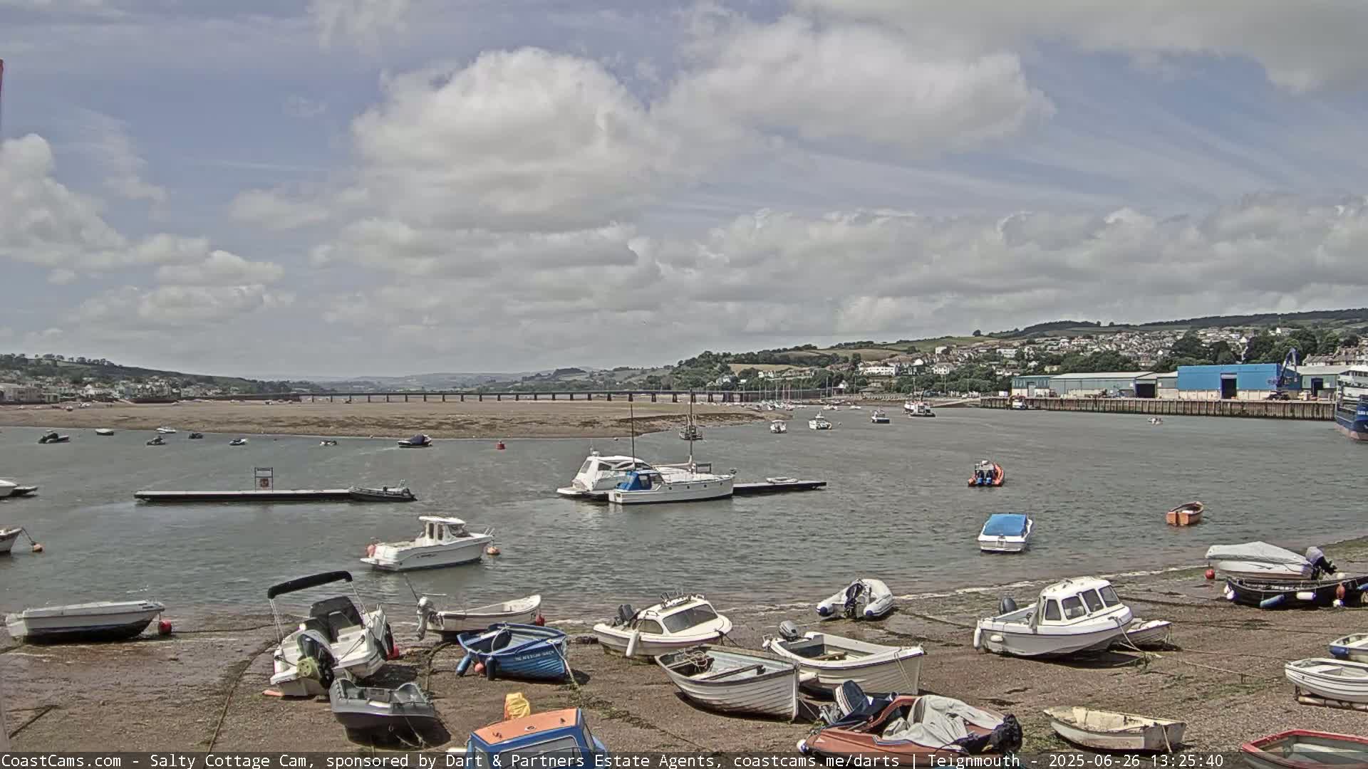 Teignmouth Marine, Teign River & Shalton Village Live Cam - Teignbridge, Devon, South West, England, United Kingdom