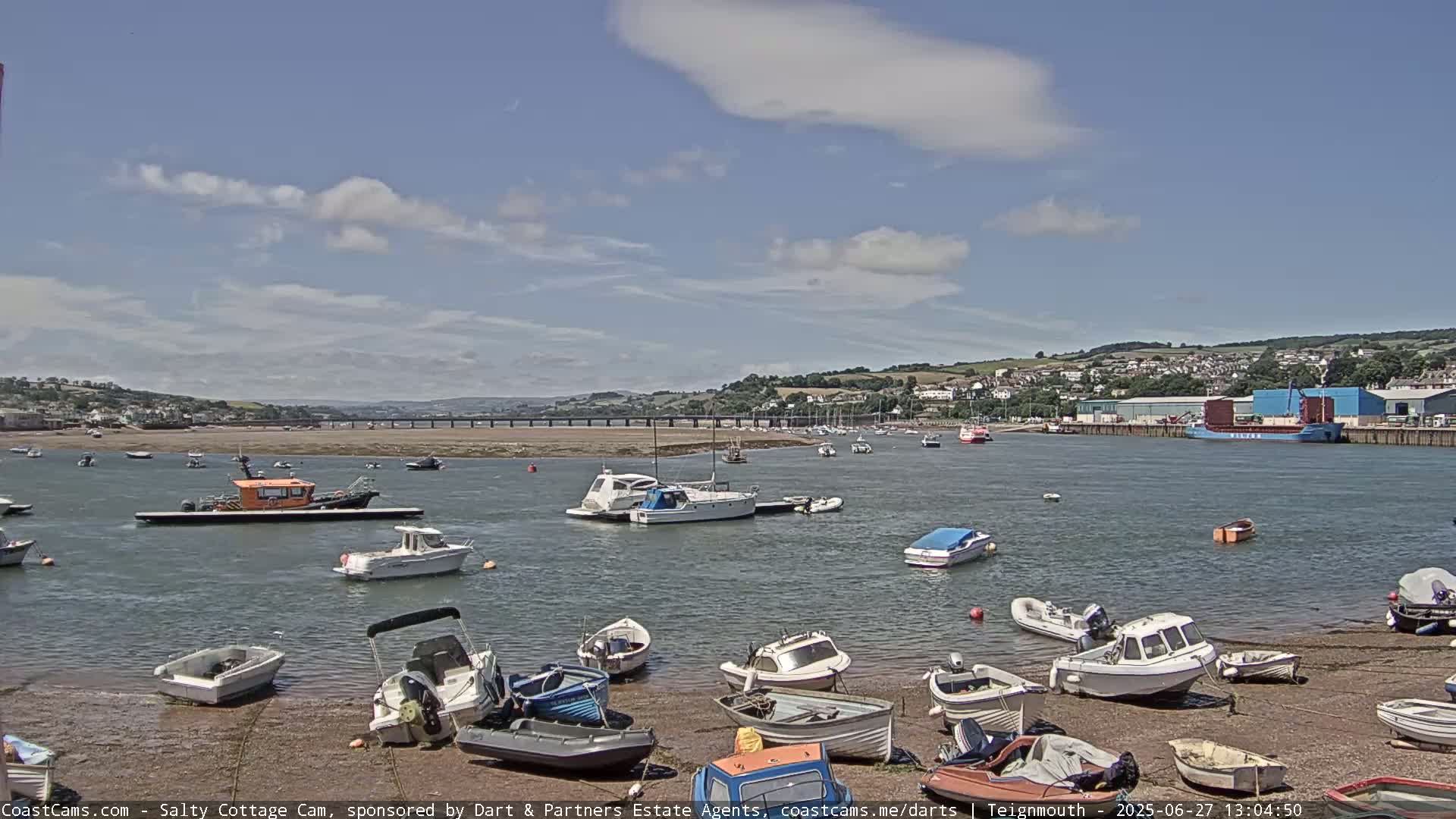 Teignmouth Marine, Teign River & Shalton Village Live Cam - Teignbridge, Devon, South West, England, United Kingdom