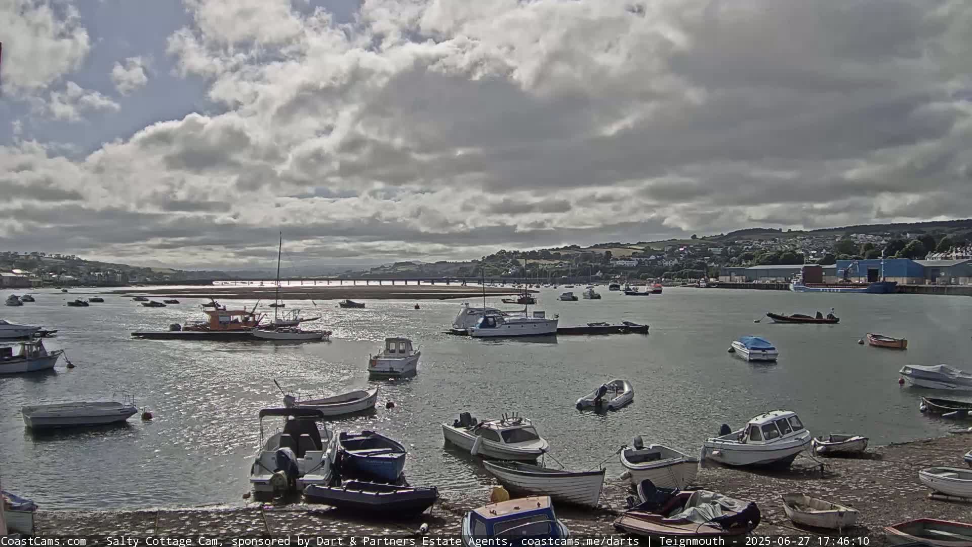 Teignmouth Marine, Teign River & Shalton Village Live Cam - Teignbridge, Devon, South West, England, United Kingdom