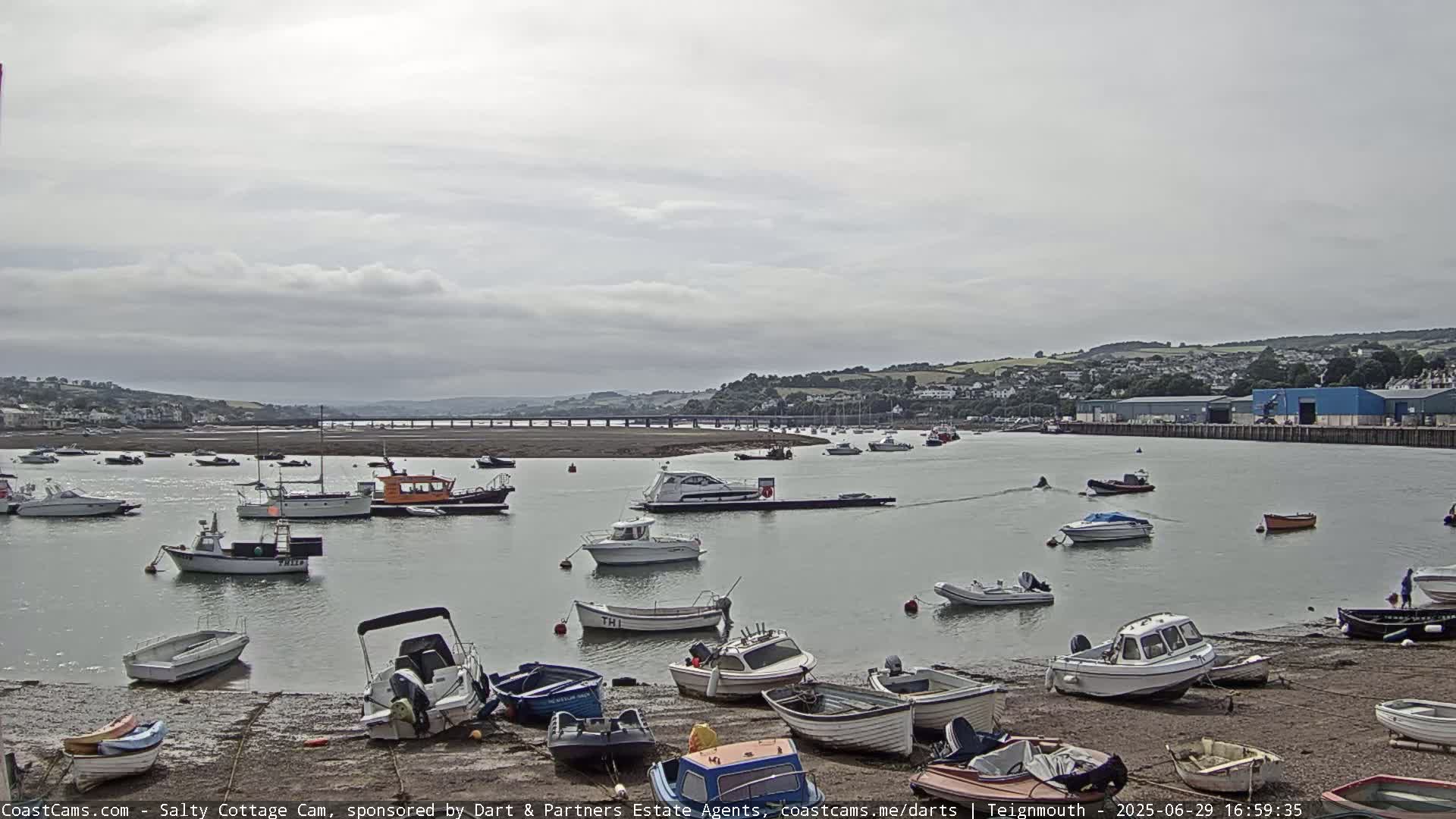 Teignmouth Marine, Teign River & Shalton Village Live Cam - Teignbridge, Devon, South West, England, United Kingdom