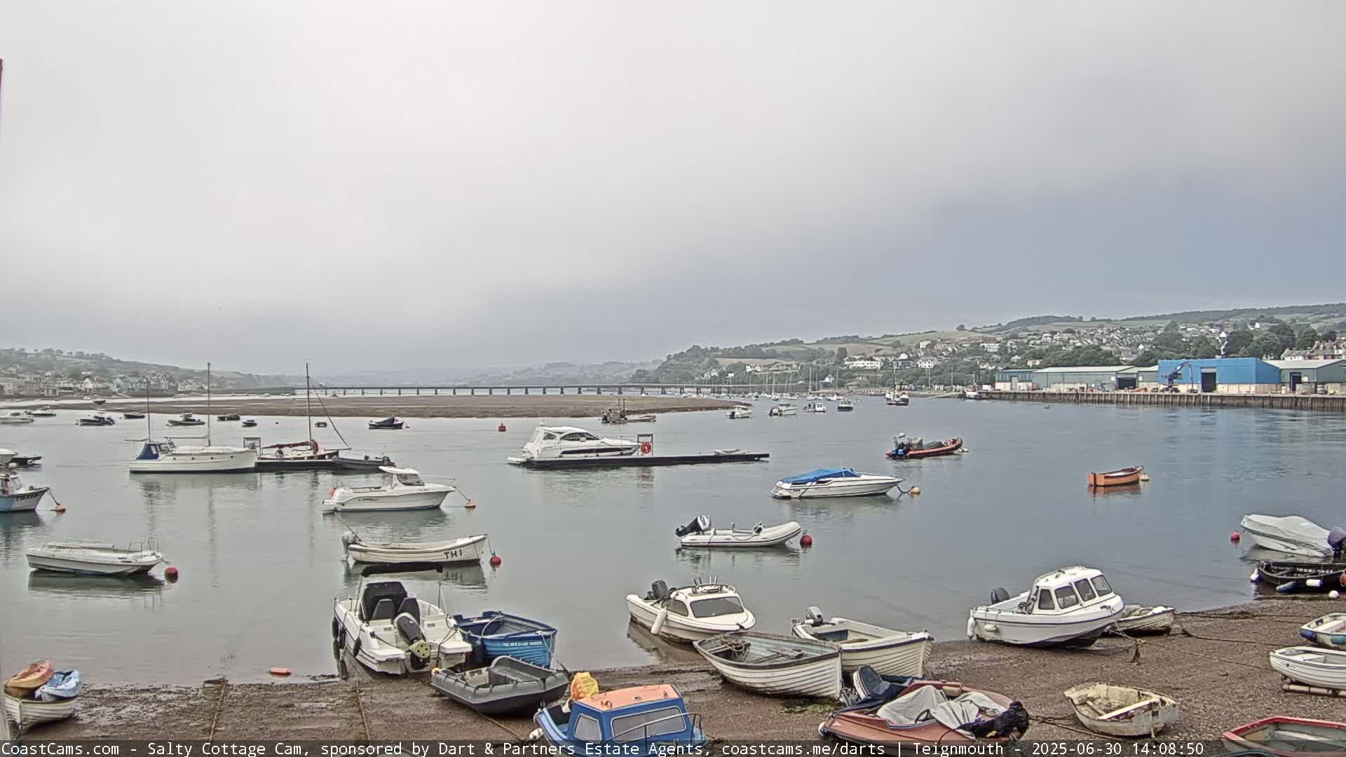 Teignmouth Marine, Teign River & Shalton Village Live Cam - Teignbridge, Devon, South West, England, United Kingdom