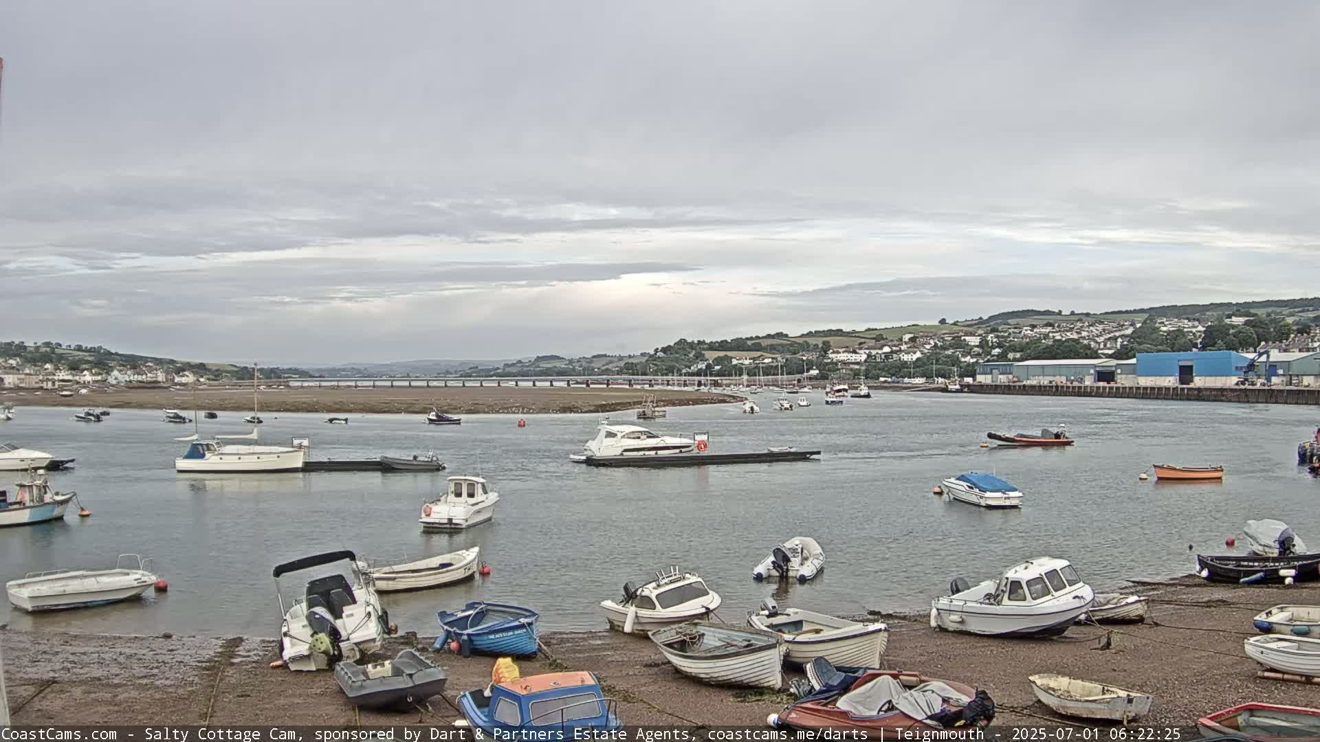 Teignmouth Marine, Teign River & Shalton Village Live Cam - Teignbridge, Devon, South West, England, United Kingdom