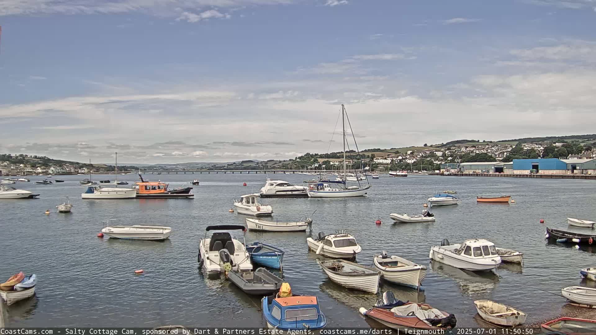 Teignmouth Marine, Teign River & Shalton Village Live Cam - Teignbridge, Devon, South West, England, United Kingdom