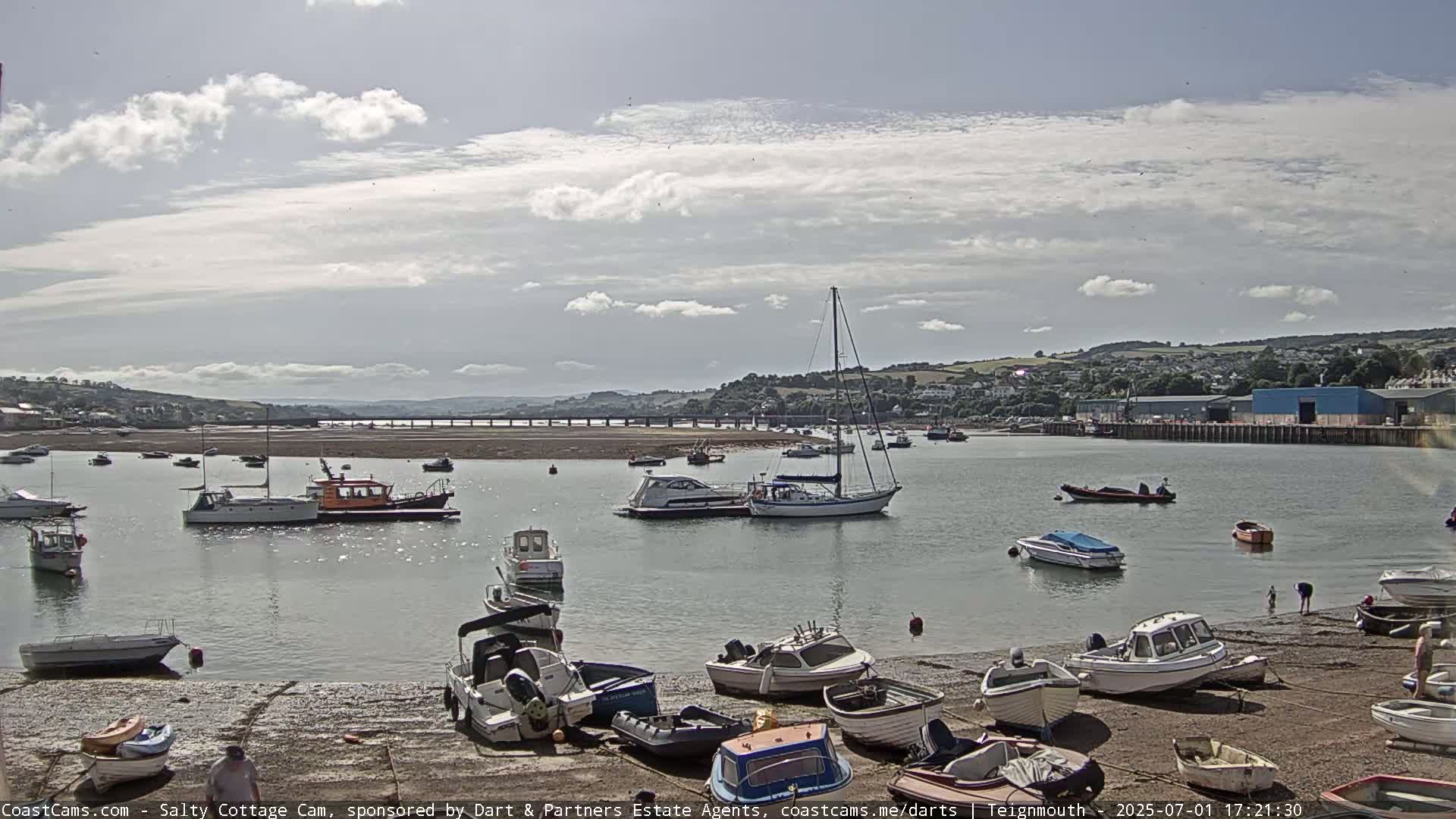 Teignmouth Marine, Teign River & Shalton Village Live Cam - Teignbridge, Devon, South West, England, United Kingdom