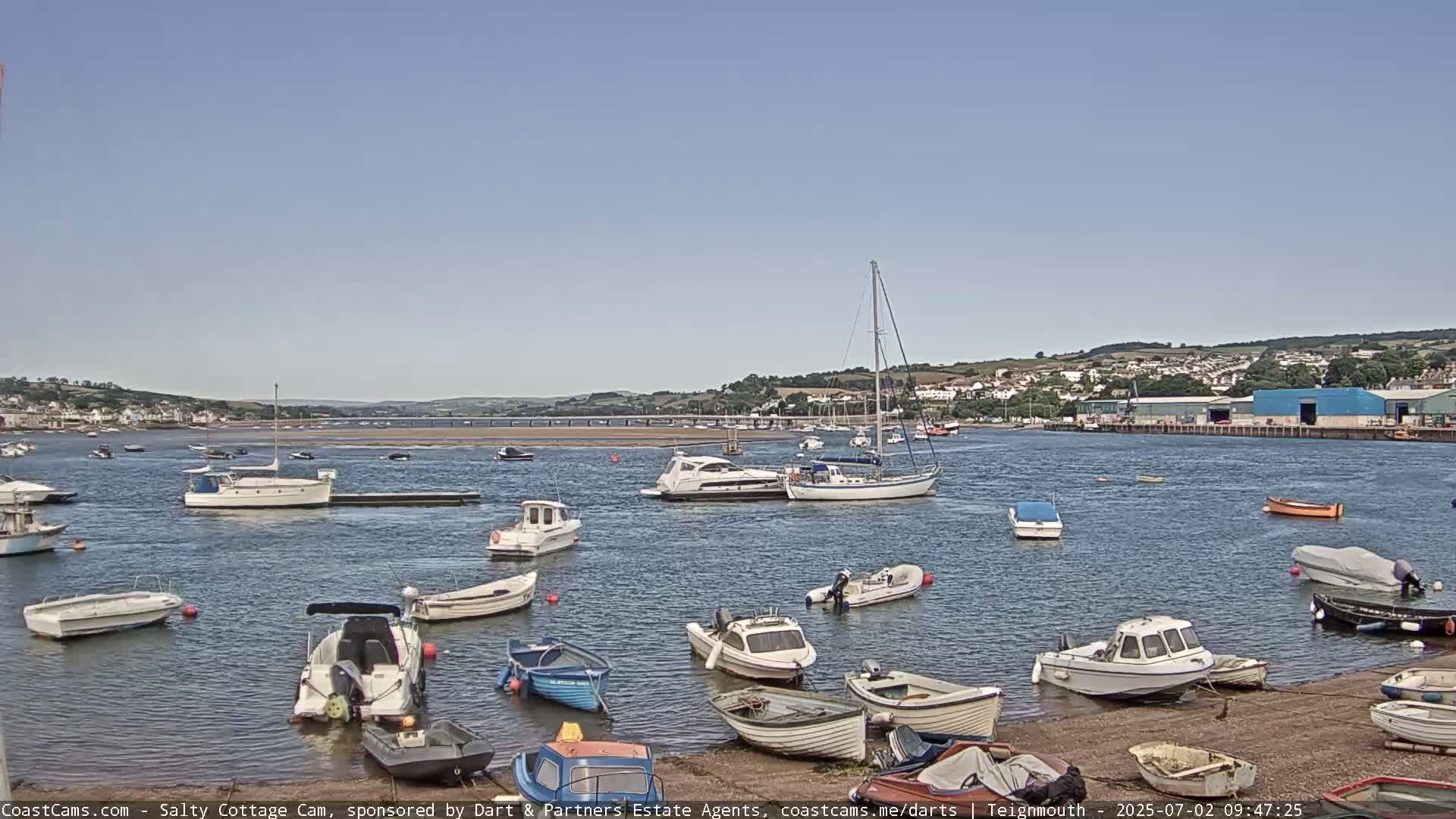 Teignmouth Marine, Teign River & Shalton Village Live Cam - Teignbridge, Devon, South West, England, United Kingdom