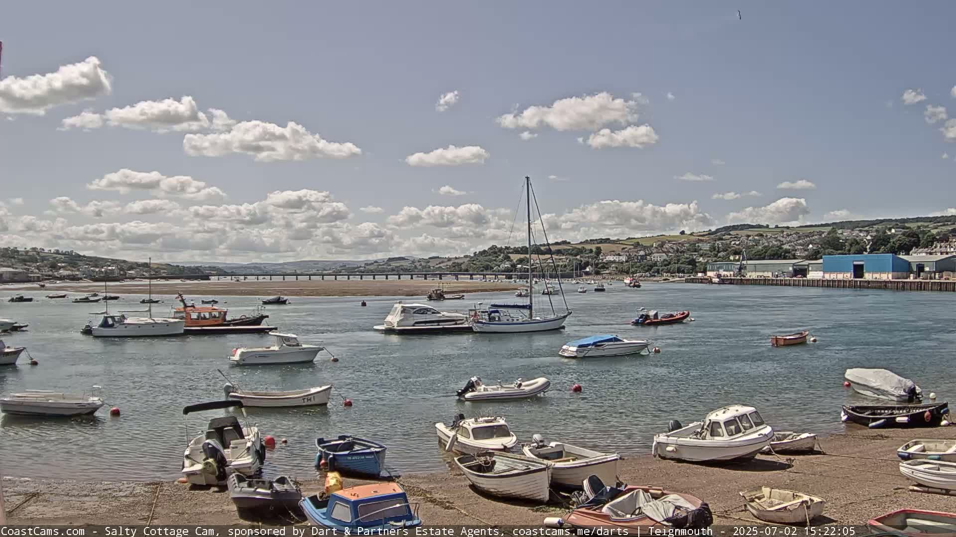 Teignmouth Marine, Teign River & Shalton Village Live Cam - Teignbridge, Devon, South West, England, United Kingdom