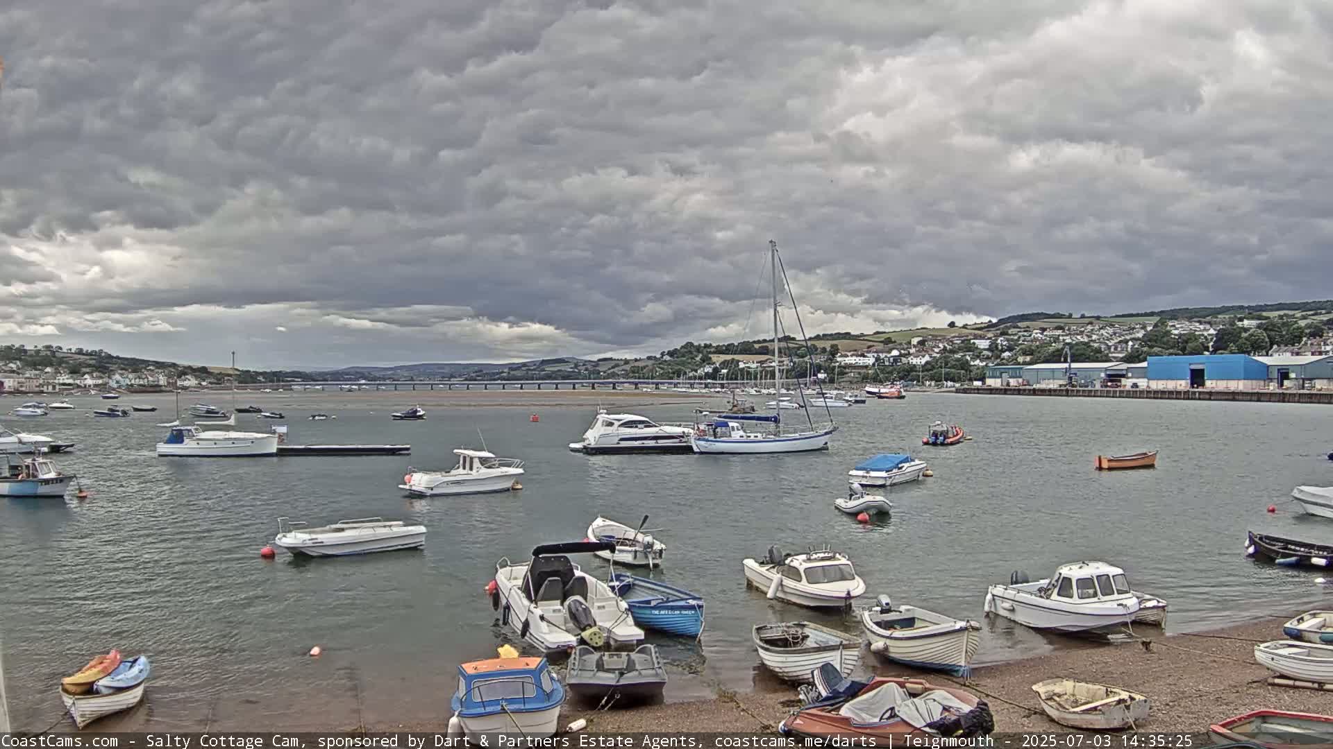 Teignmouth Marine, Teign River & Shalton Village Live Cam - Teignbridge, Devon, South West, England, United Kingdom
