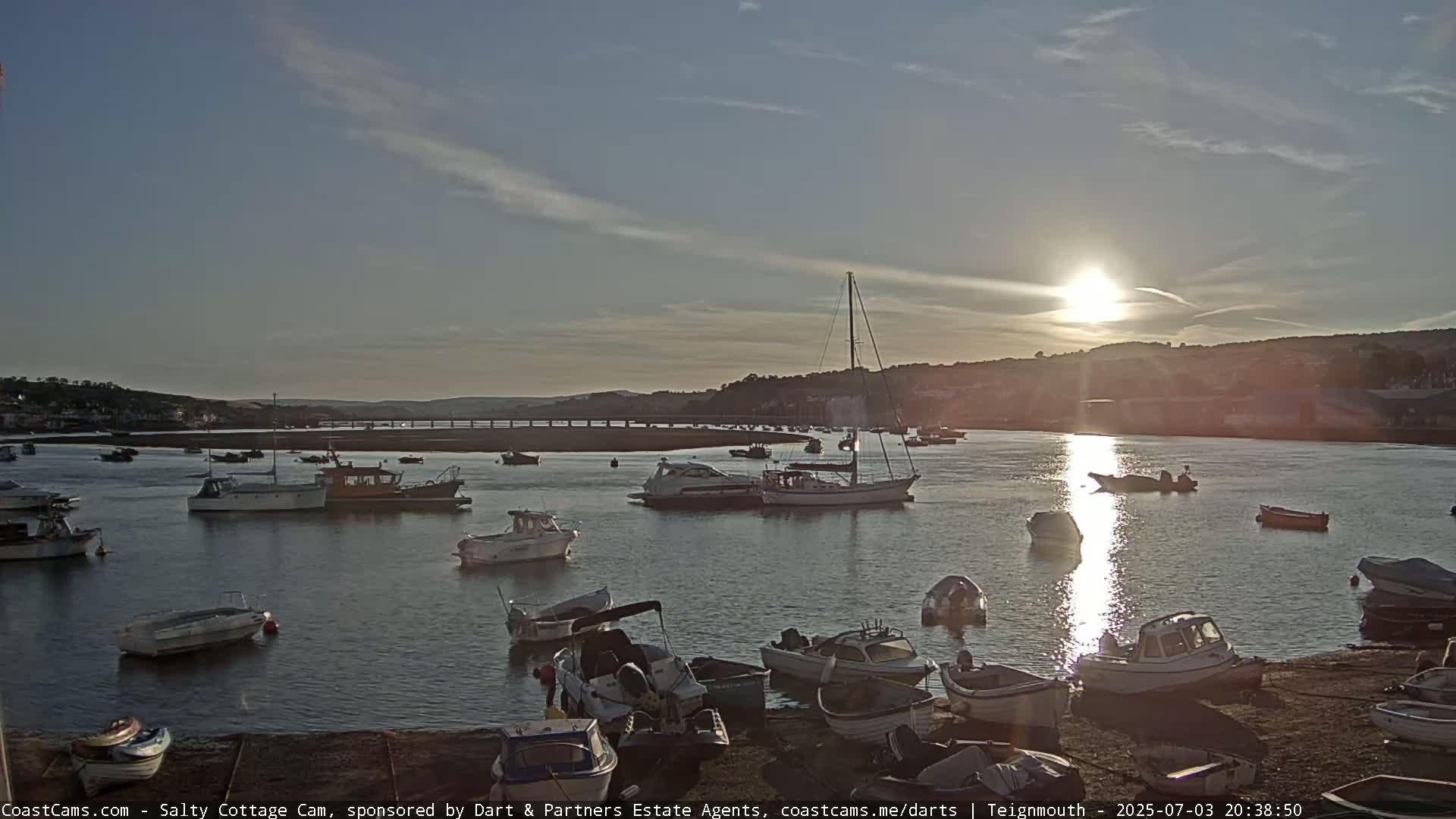 Teignmouth Marine, Teign River & Shalton Village Live Cam - Teignbridge, Devon, South West, England, United Kingdom