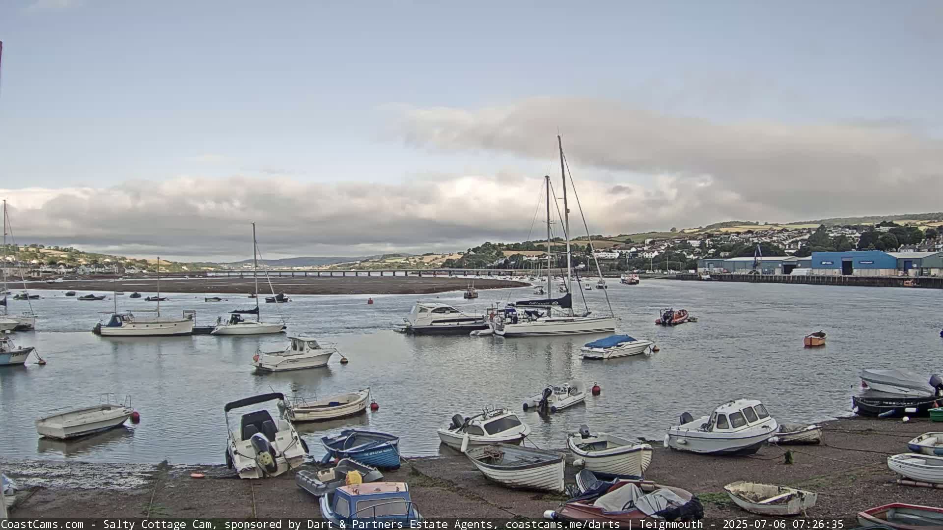 Teignmouth Marine, Teign River & Shalton Village Live Cam - Teignbridge, Devon, South West, England, United Kingdom