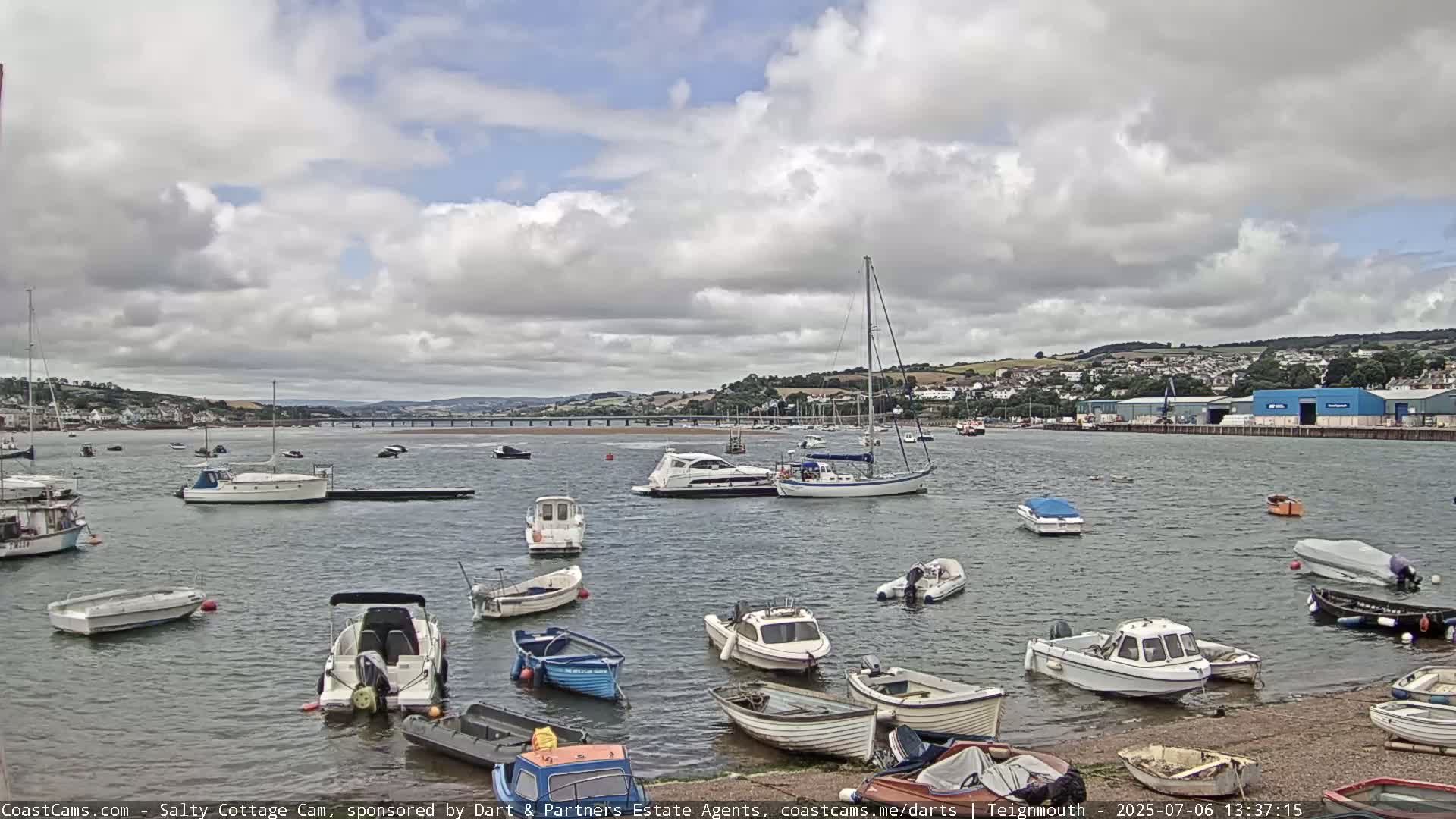 Teignmouth Marine, Teign River & Shalton Village Live Cam - Teignbridge, Devon, South West, England, United Kingdom