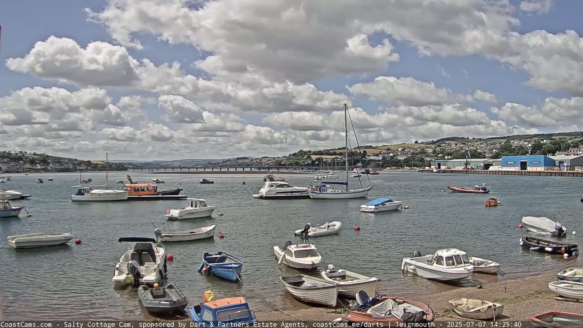Teignmouth Marine, Teign River & Shalton Village Live Cam - Teignbridge, Devon, South West, England, United Kingdom