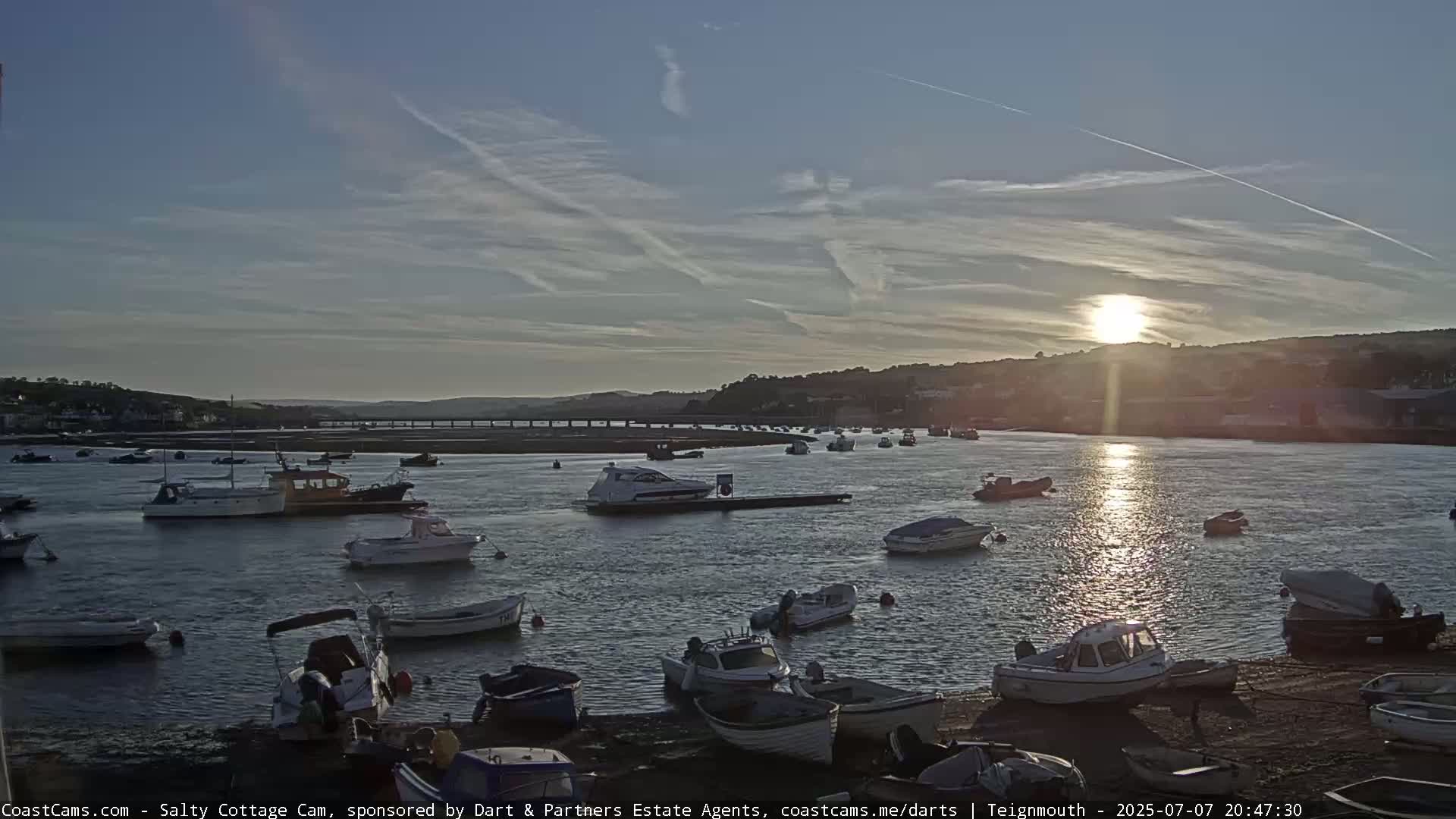 Teignmouth Marine, Teign River & Shalton Village Live Cam - Teignbridge, Devon, South West, England, United Kingdom