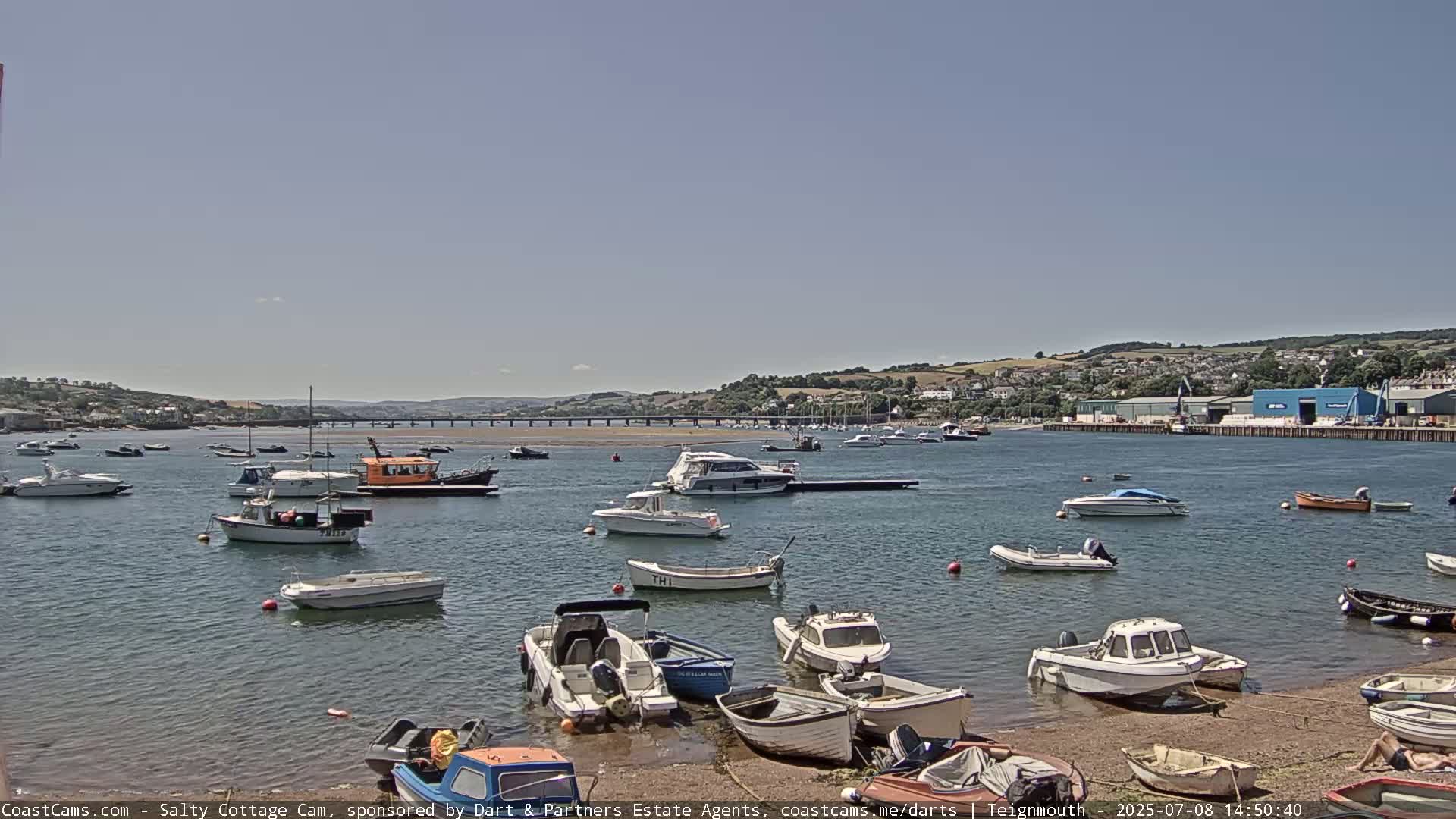 Teignmouth Marine, Teign River & Shalton Village Live Cam - Teignbridge, Devon, South West, England, United Kingdom