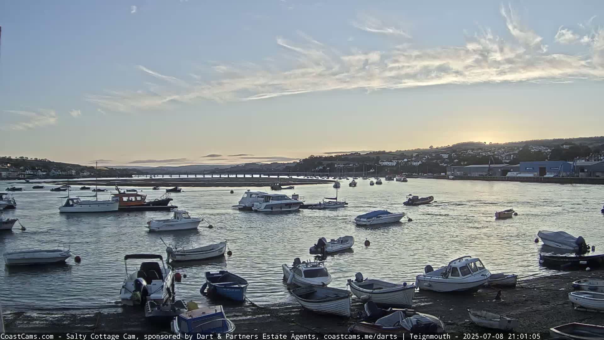 Teignmouth Marine, Teign River & Shalton Village Live Cam - Teignbridge, Devon, South West, England, United Kingdom