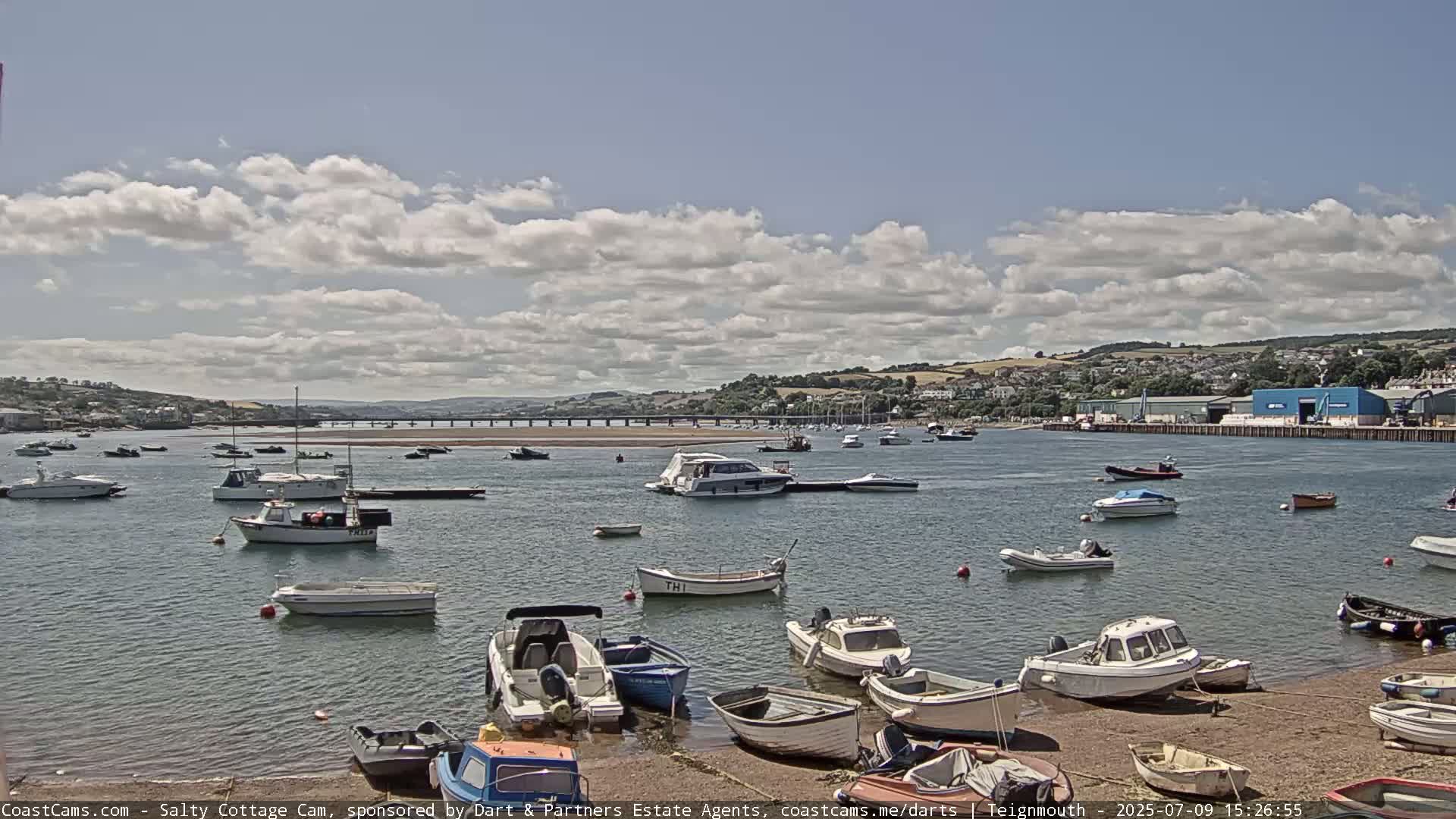 Teignmouth Marine, Teign River & Shalton Village Live Cam - Teignbridge, Devon, South West, England, United Kingdom