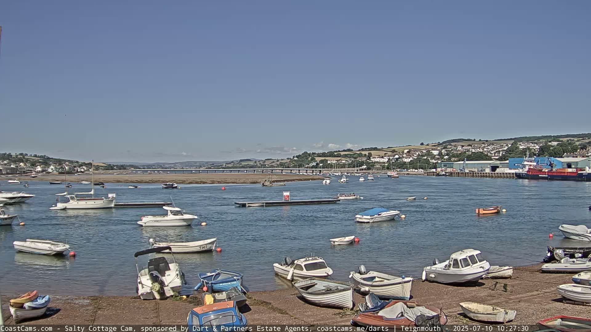 Teignmouth Marine, Teign River & Shalton Village Live Cam - Teignbridge, Devon, South West, England, United Kingdom