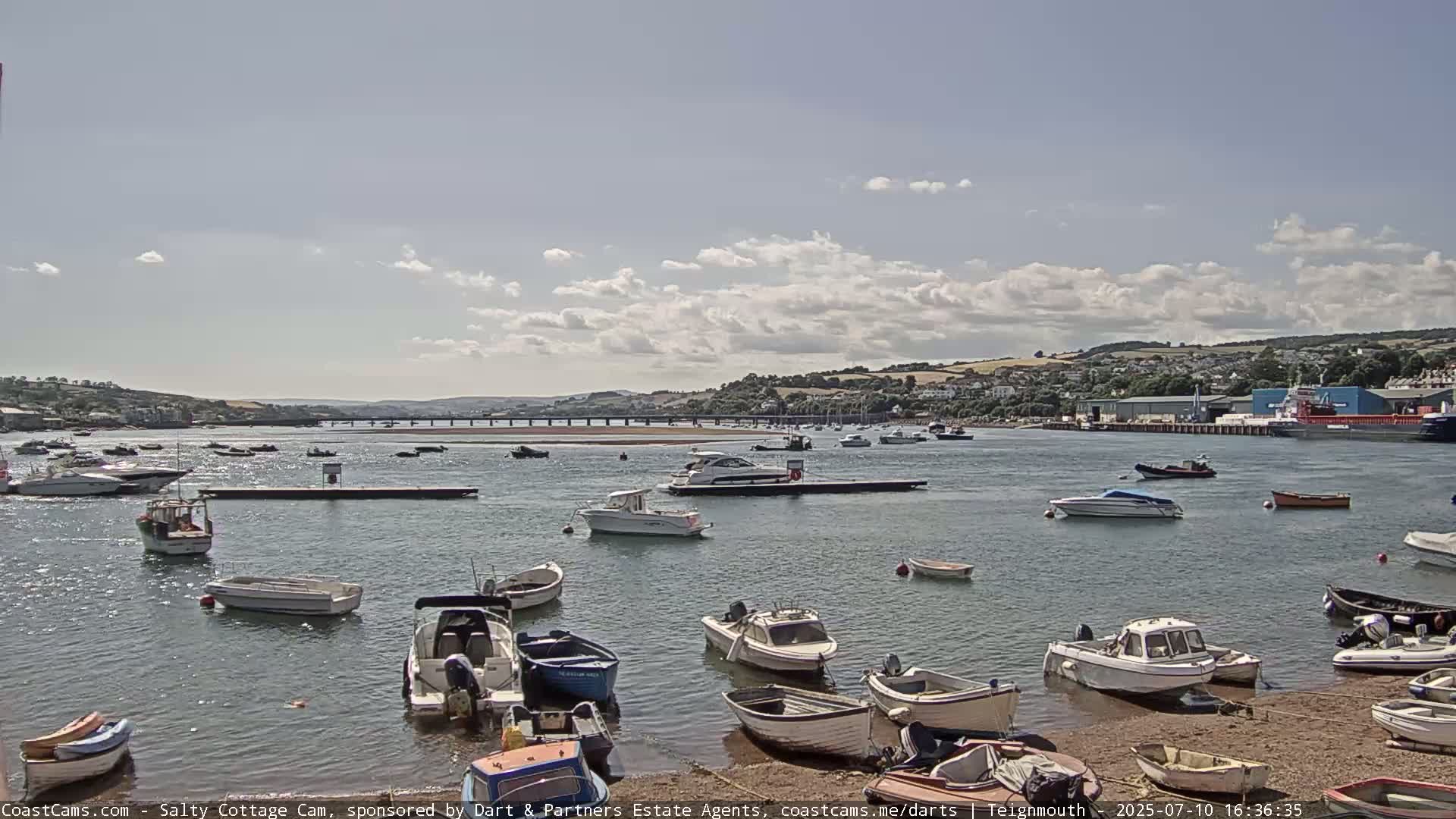 Teignmouth Marine, Teign River & Shalton Village Live Cam - Teignbridge, Devon, South West, England, United Kingdom