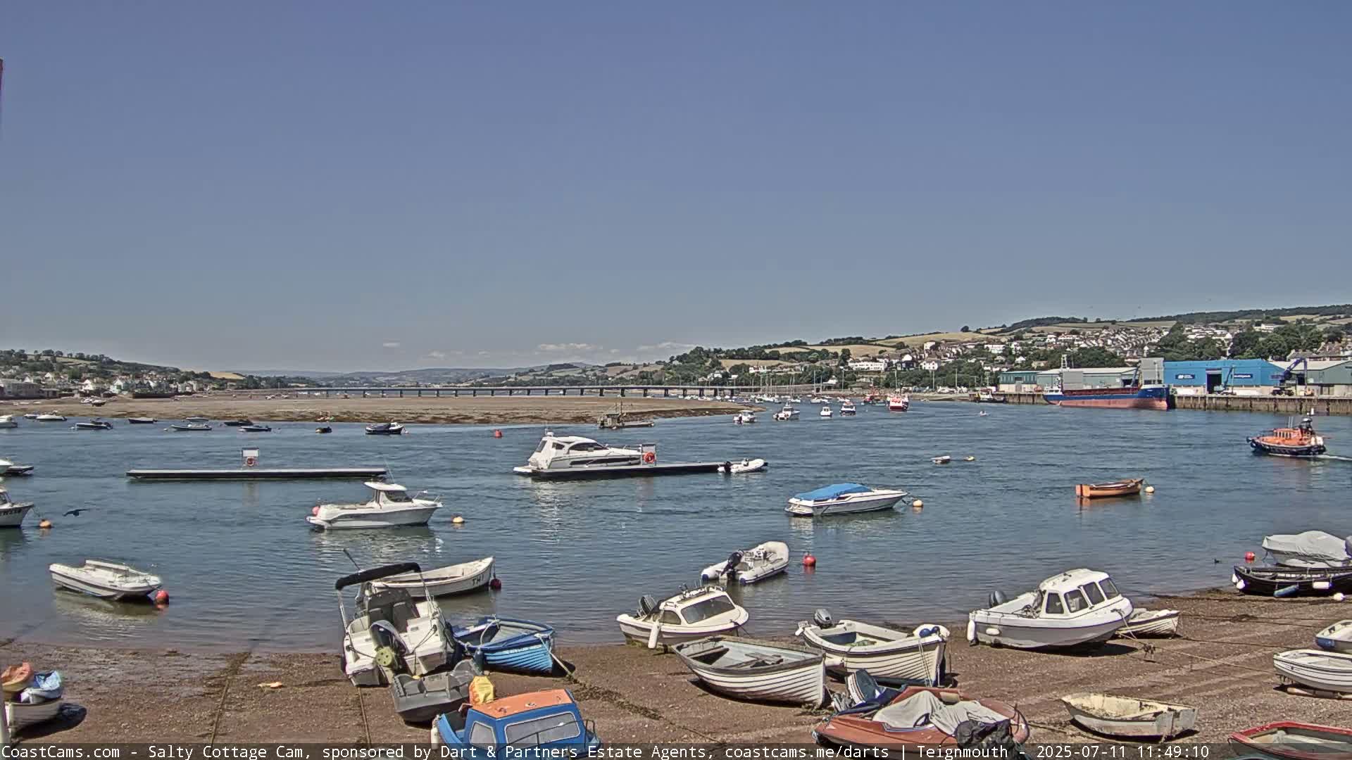 Teignmouth Marine, Teign River & Shalton Village Live Cam - Teignbridge, Devon, South West, England, United Kingdom