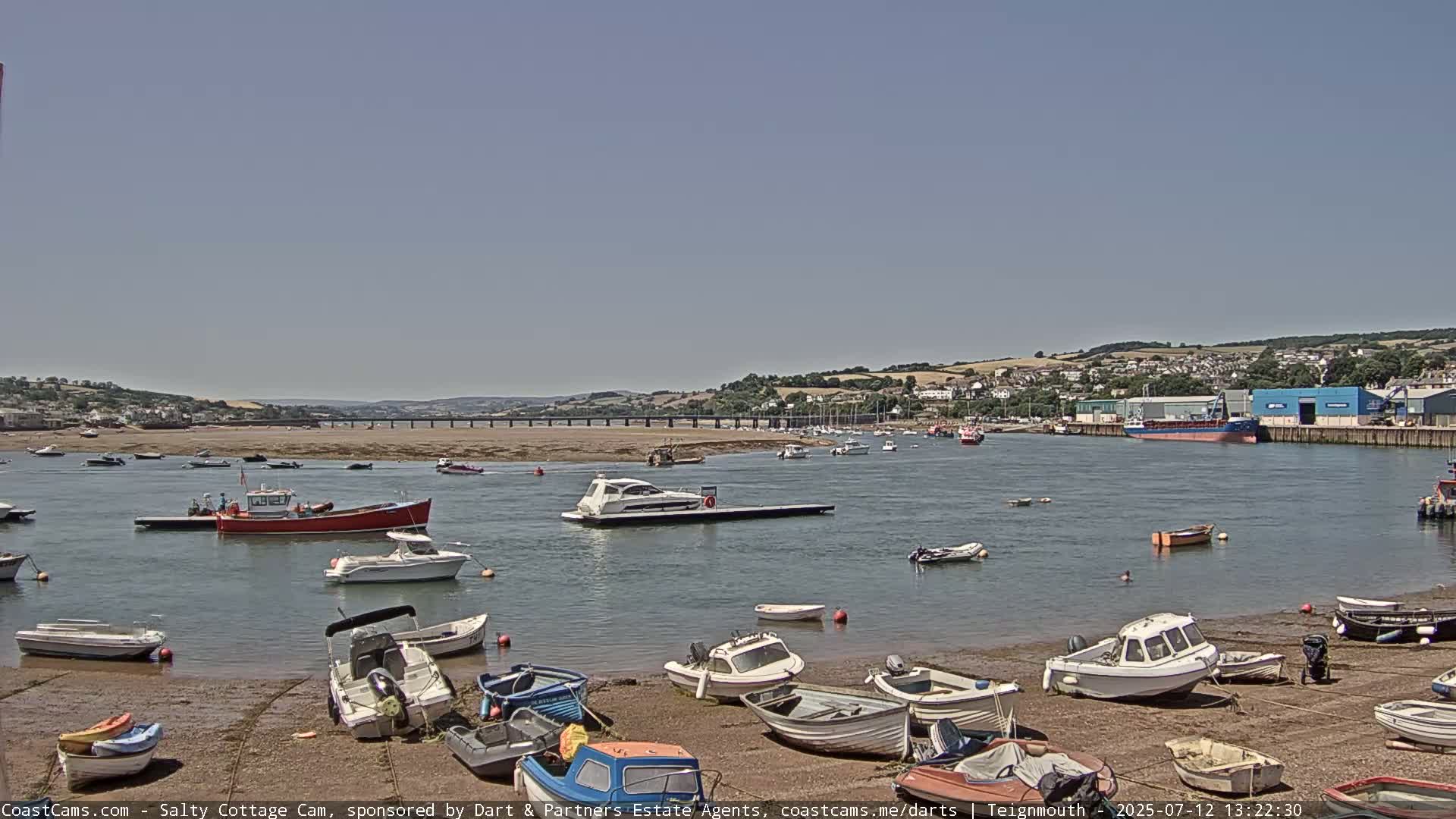 Teignmouth Marine, Teign River & Shalton Village Live Cam - Teignbridge, Devon, South West, England, United Kingdom